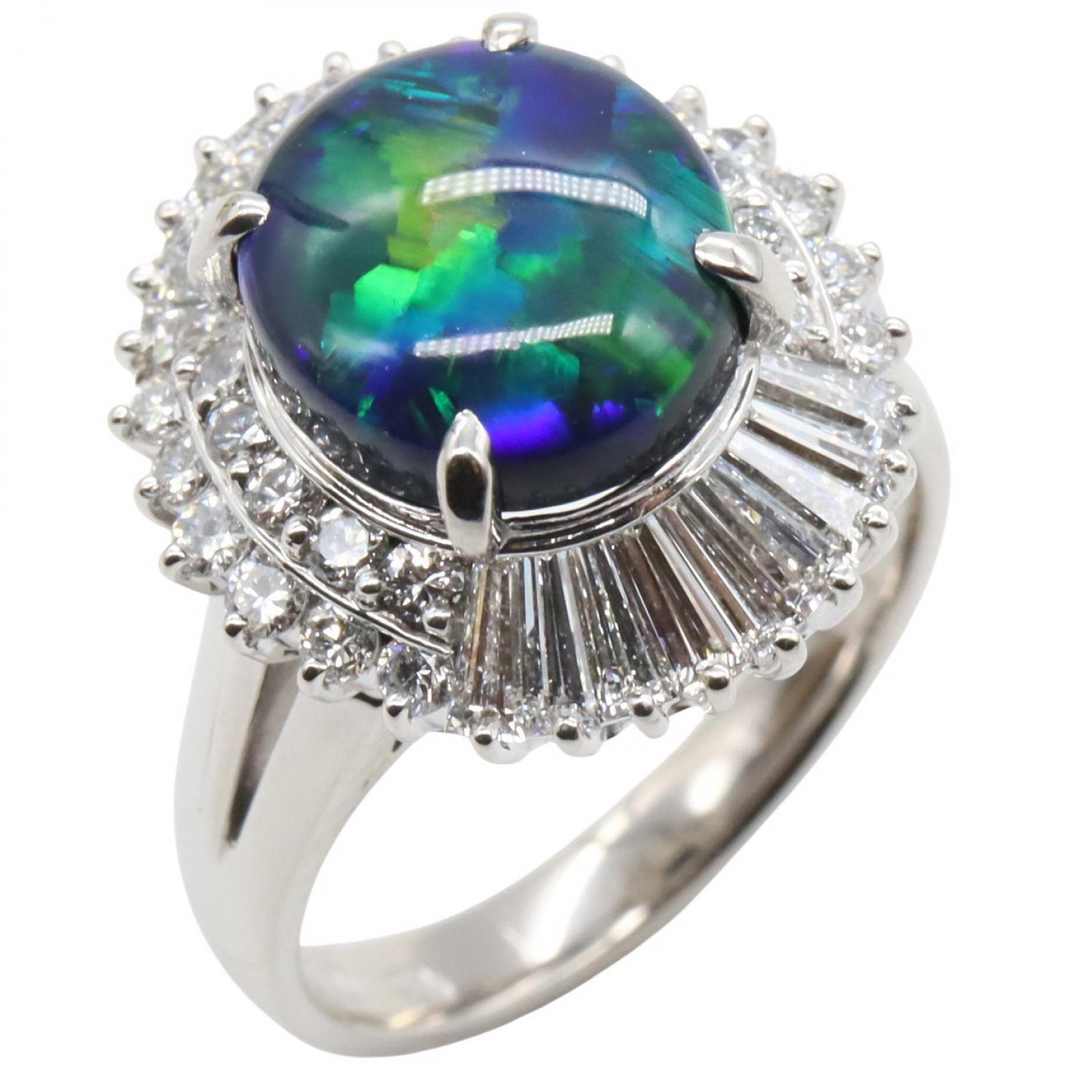 楽天市場】【中古】 Pt900 ブラックオパール リング 13号 2.82ct 指輪