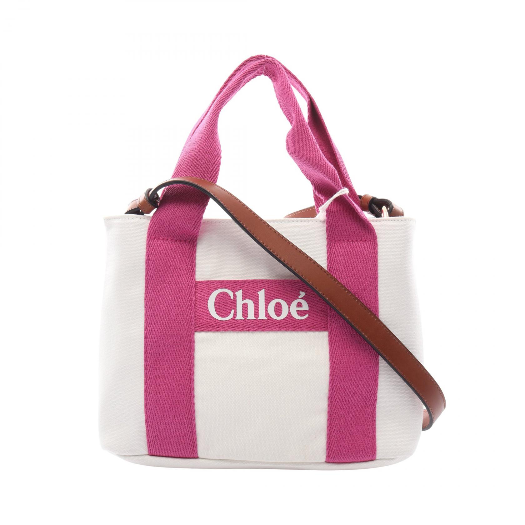 【10%OFFクーポン 7/26 9:59〆】 クロエ Chloe ハンドバッグ バッグ キャンバス レディース ホワイト系 / ピンク系 C20046117 【新品】|Brandoff銀座