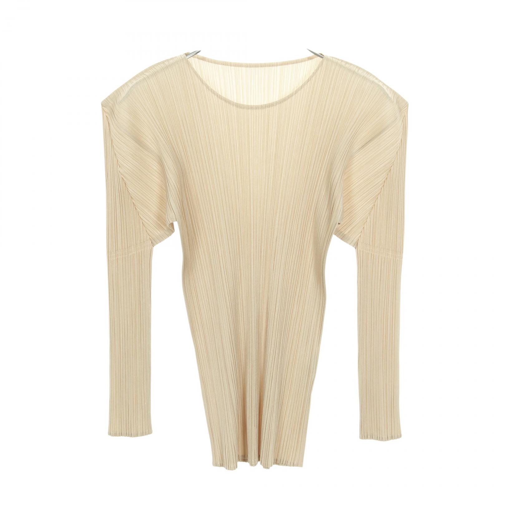 プリーツプリーズ PLEATS PLEASE プリーツ カットソー 衣料品 トップス ポリエステル レディース ベージュ系 【中古】 13,464円