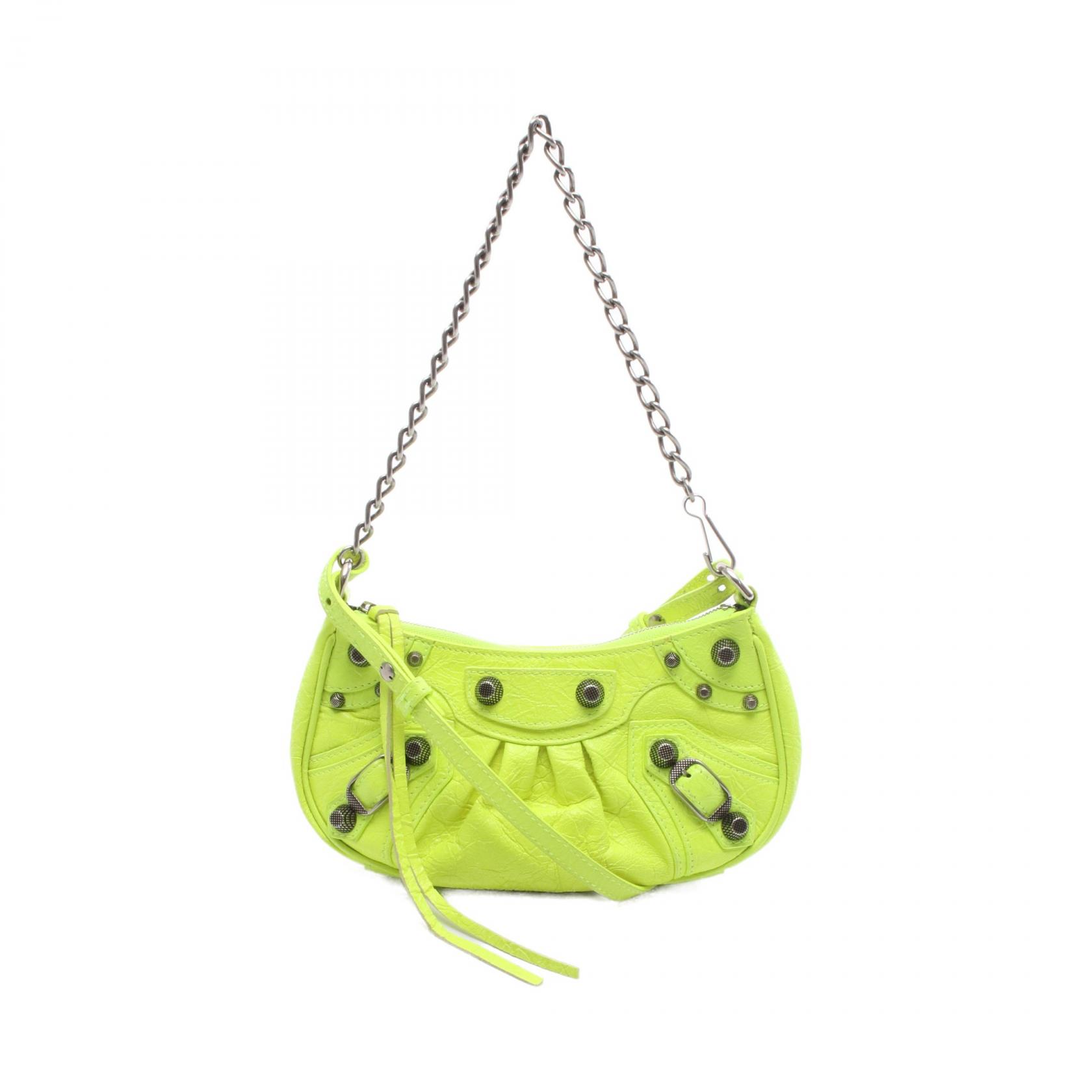 【4時間限定!ポイント10倍 】4/13 20時~23:59/バレンシアガ BALENCIAGA LE CAGOLE MINI BB ル カゴール ミニ ハンドバッグ バッグ レザー レディース イエロー系 【中古】