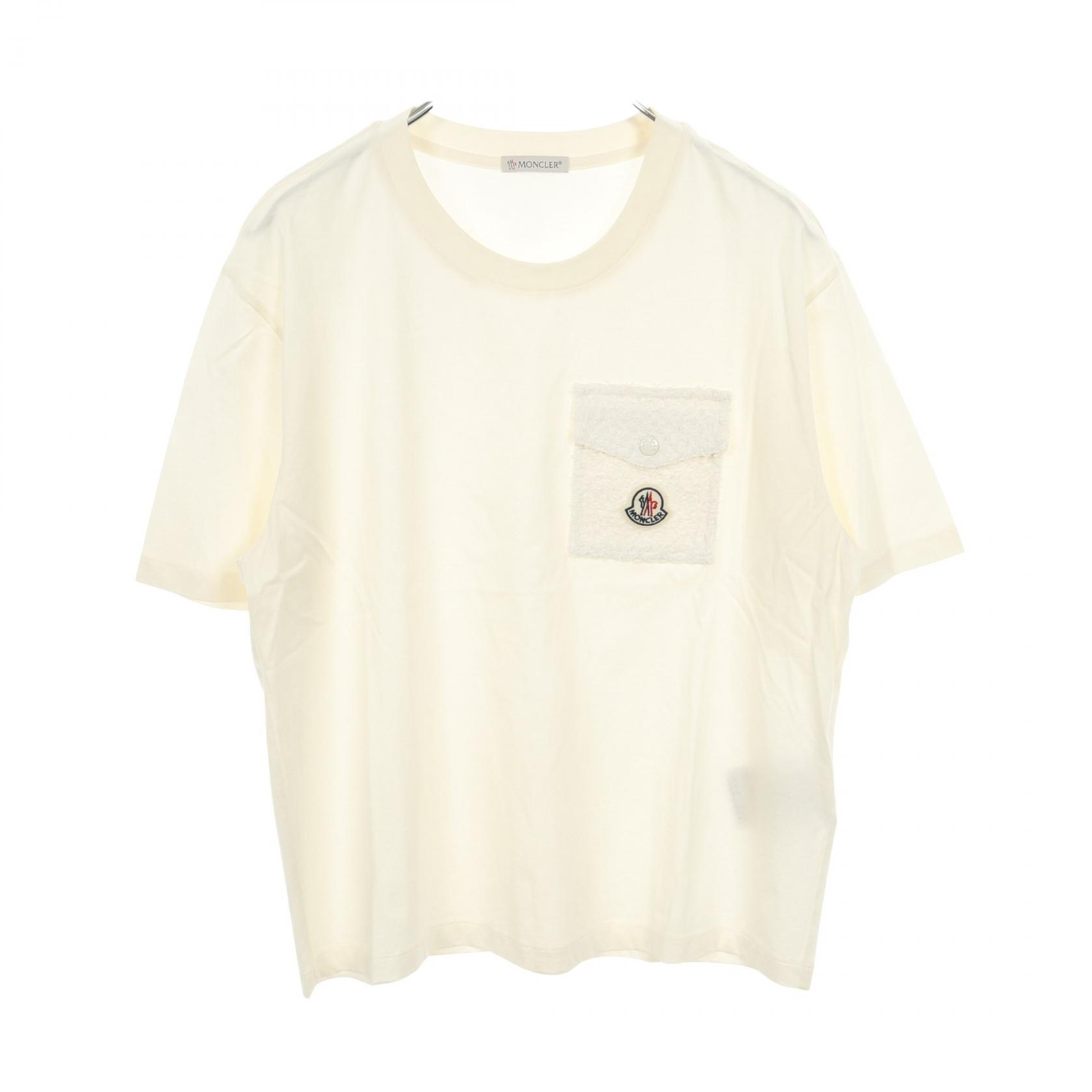【P5倍×20%OFFクーポン】モンクレール MONCLER カットソー 衣料品 トップス コットン レディース アイボリー系 8C00022 【中古】