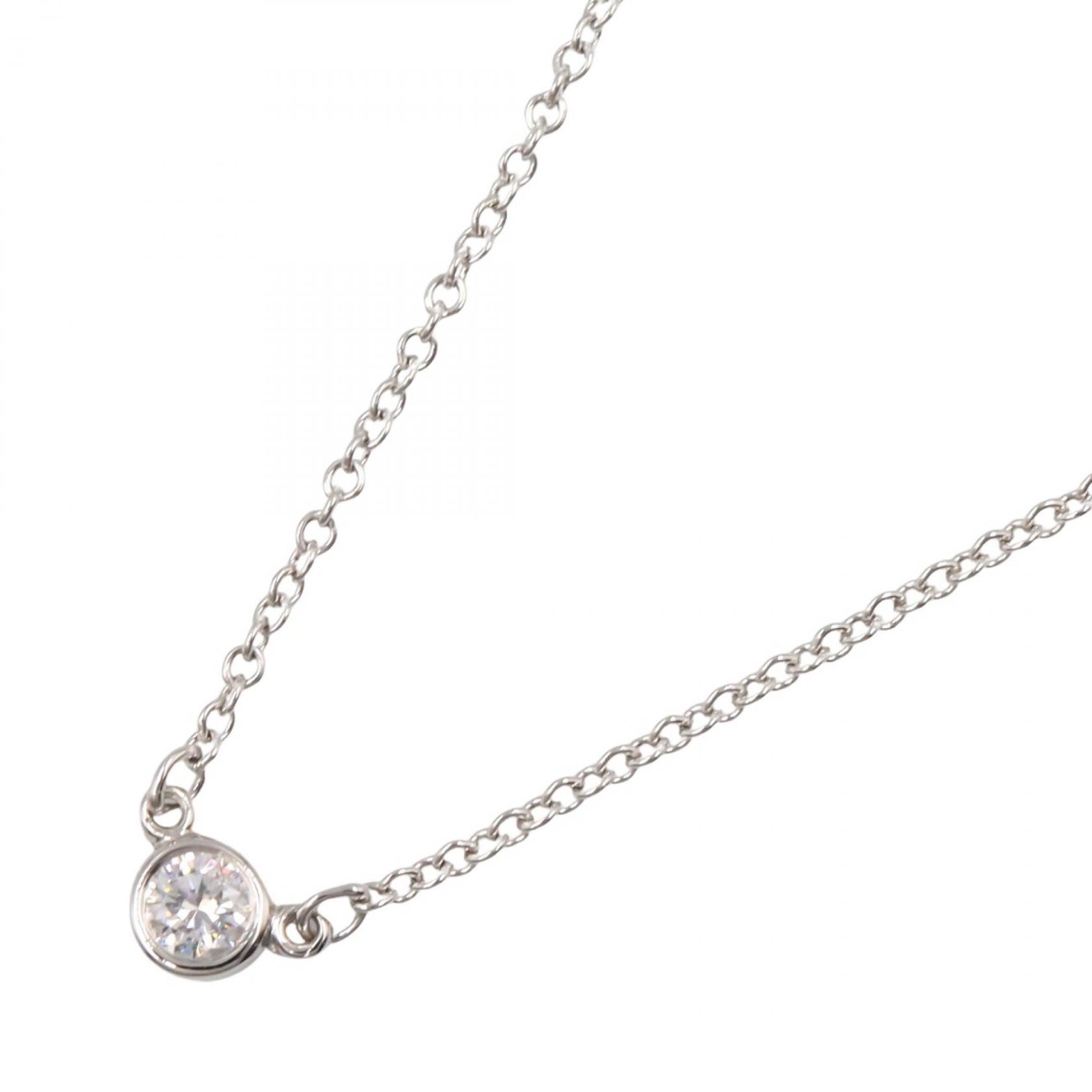 ティファニー TIFFANY＆CO バイザヤードネックレス ネックレス ジュエリー Pt950プラチナ ダイヤモンド レディース シルバー系 / クリア系 【中古】 67,100円