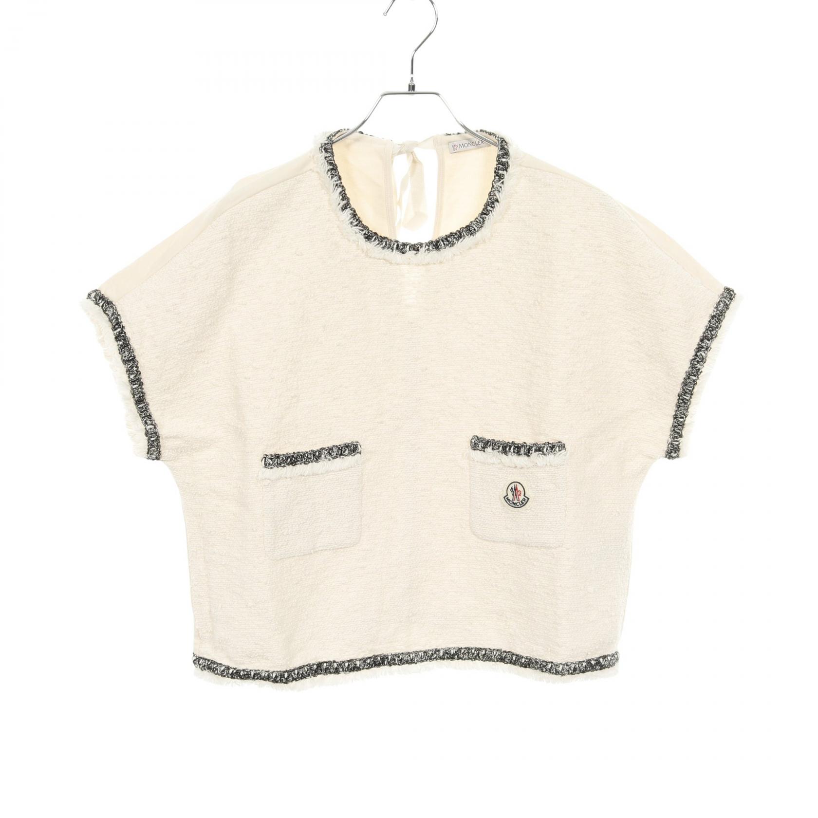 【10%OFFクーポン 7/26 9:59〆】 モンクレール MONCLER MANICHE CORTE マニッシュコルテ カットソー 衣料品 トップス コットン レディース アイボリー系 【中古】|Brandoff銀座