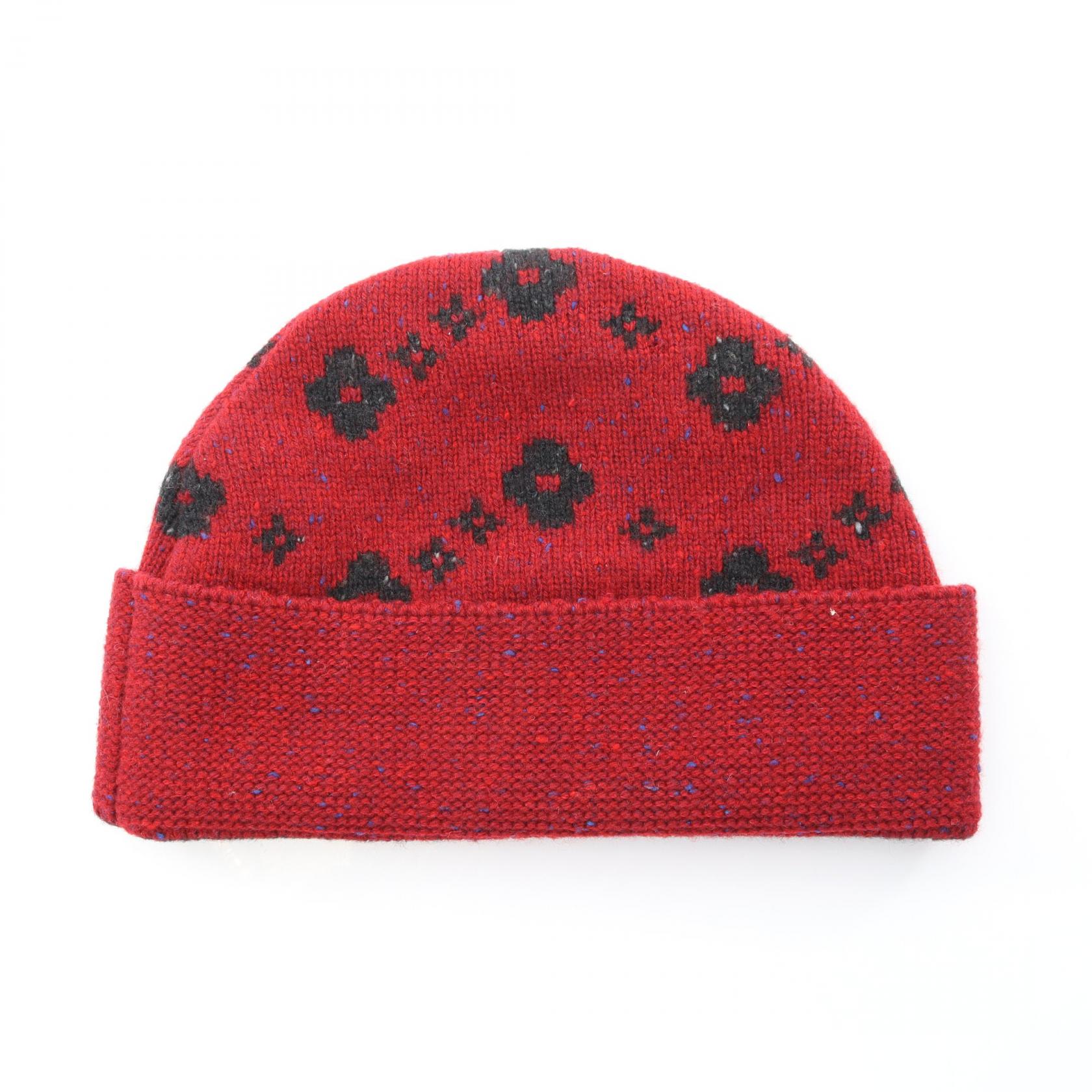 ルイ・ヴィトン LOUIS VUITTON ニットキャップ 帽子 ウール カシミヤ レディース レッド系 【中古】