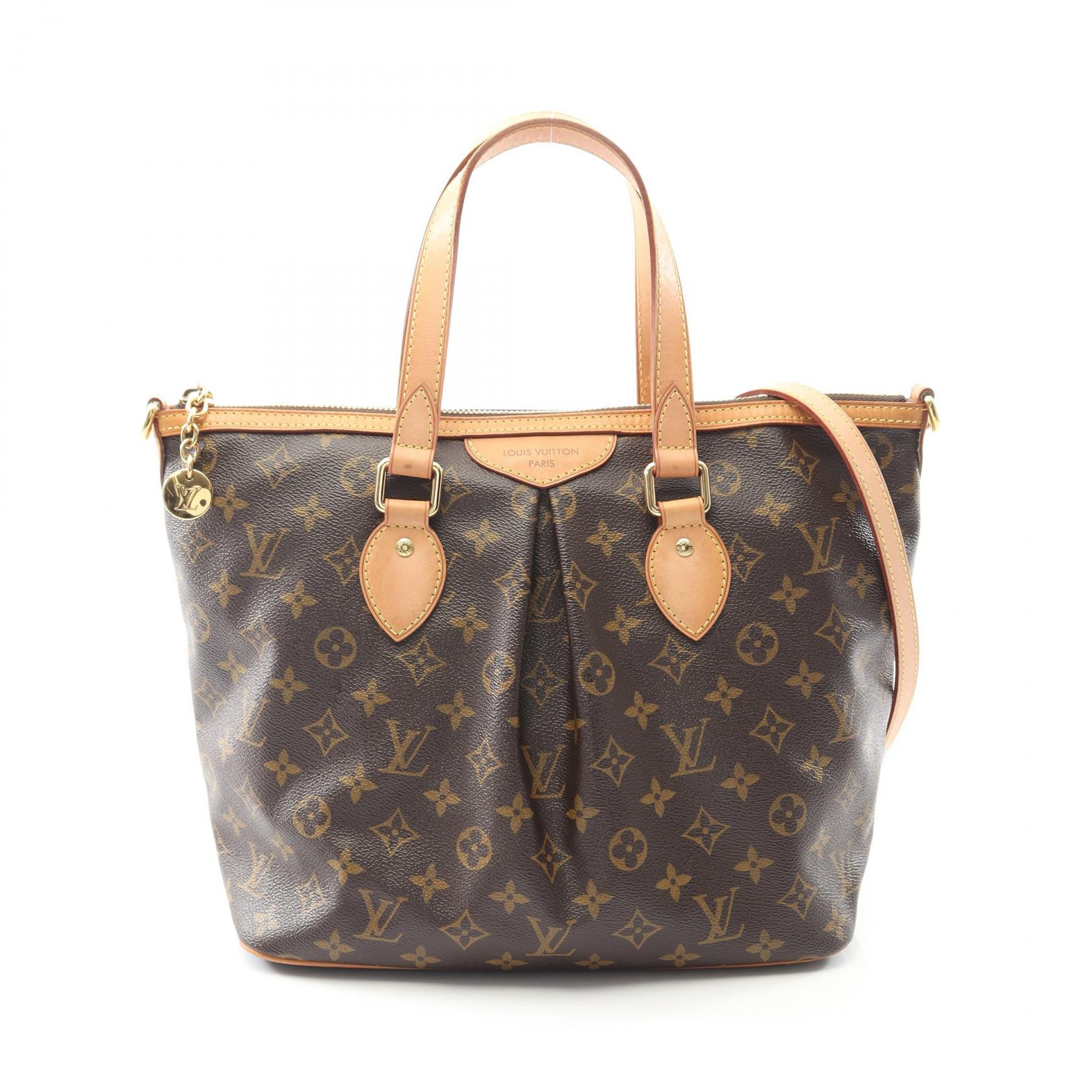 【P5倍×15%OFFクーポン】ルイ・ヴィトン LOUIS VUITTON パレルモPM モノグラム ハンドバッグ バッグ PVCコーティングキャンバス レザー レディース ブラウン系 M40145 【中古】