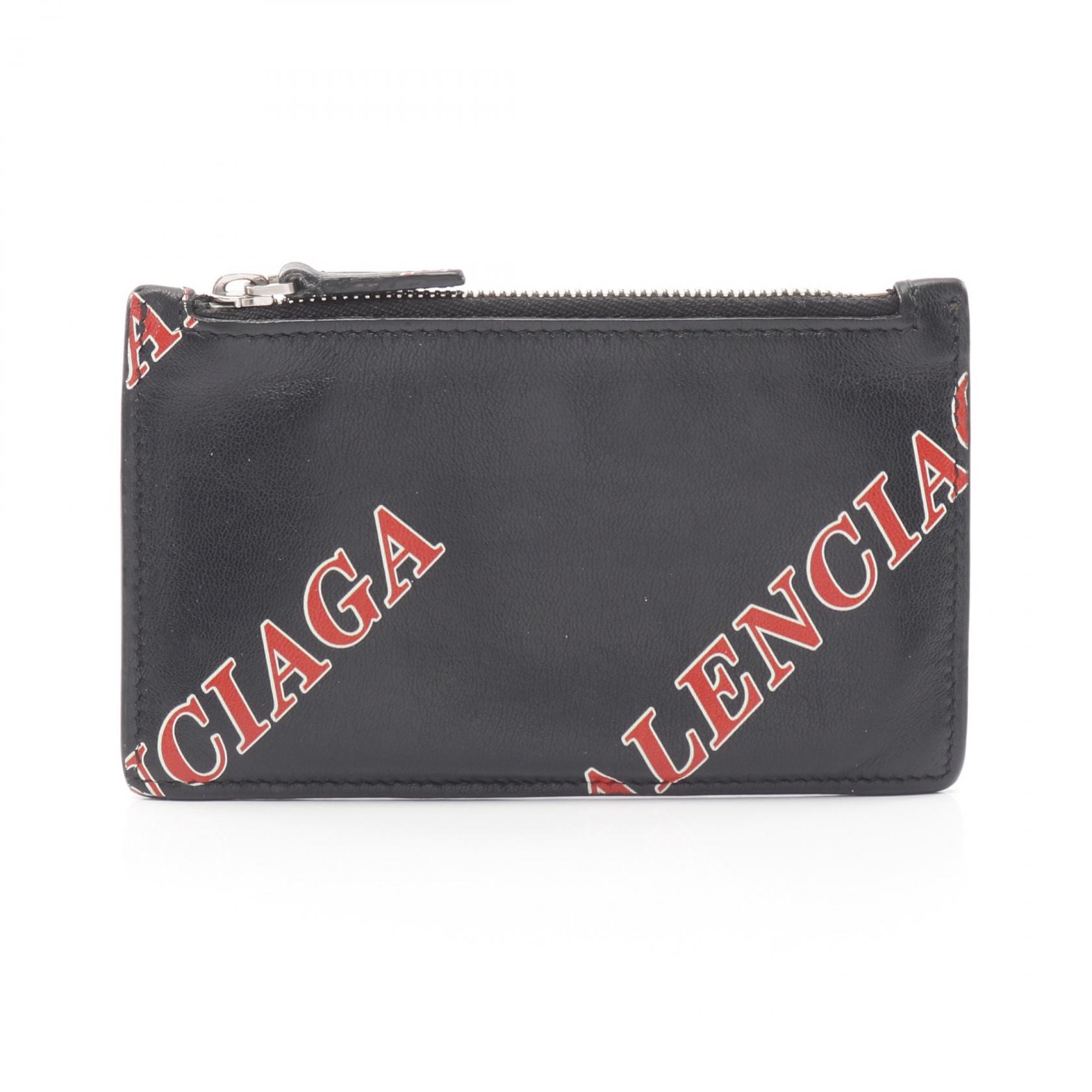 バレンシアガ BALENCIAGA カードケース コインケース 財布 レザー レディース ブラック系 / レッド系 【中古】｜Brandoff銀座
