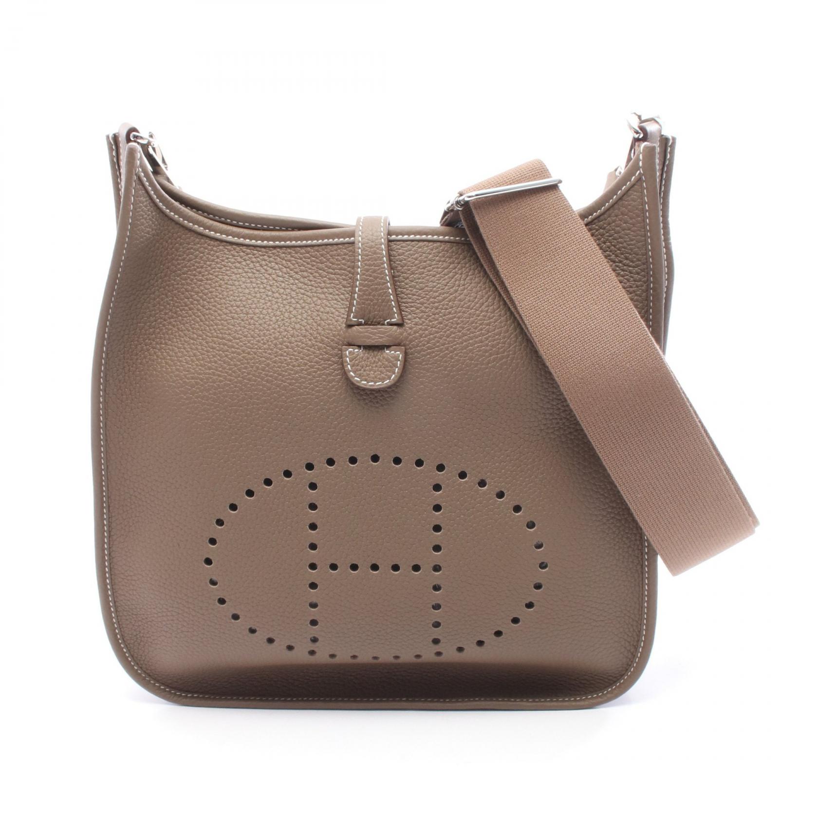 【P5倍×15%OFFクーポン】エルメス HERMES エヴリン 3 トロワ PM エトゥープ ショルダーバッグ バッグ トリヨンクレマンス トリヨンクレマンス レディース ブラウン系 【中古】