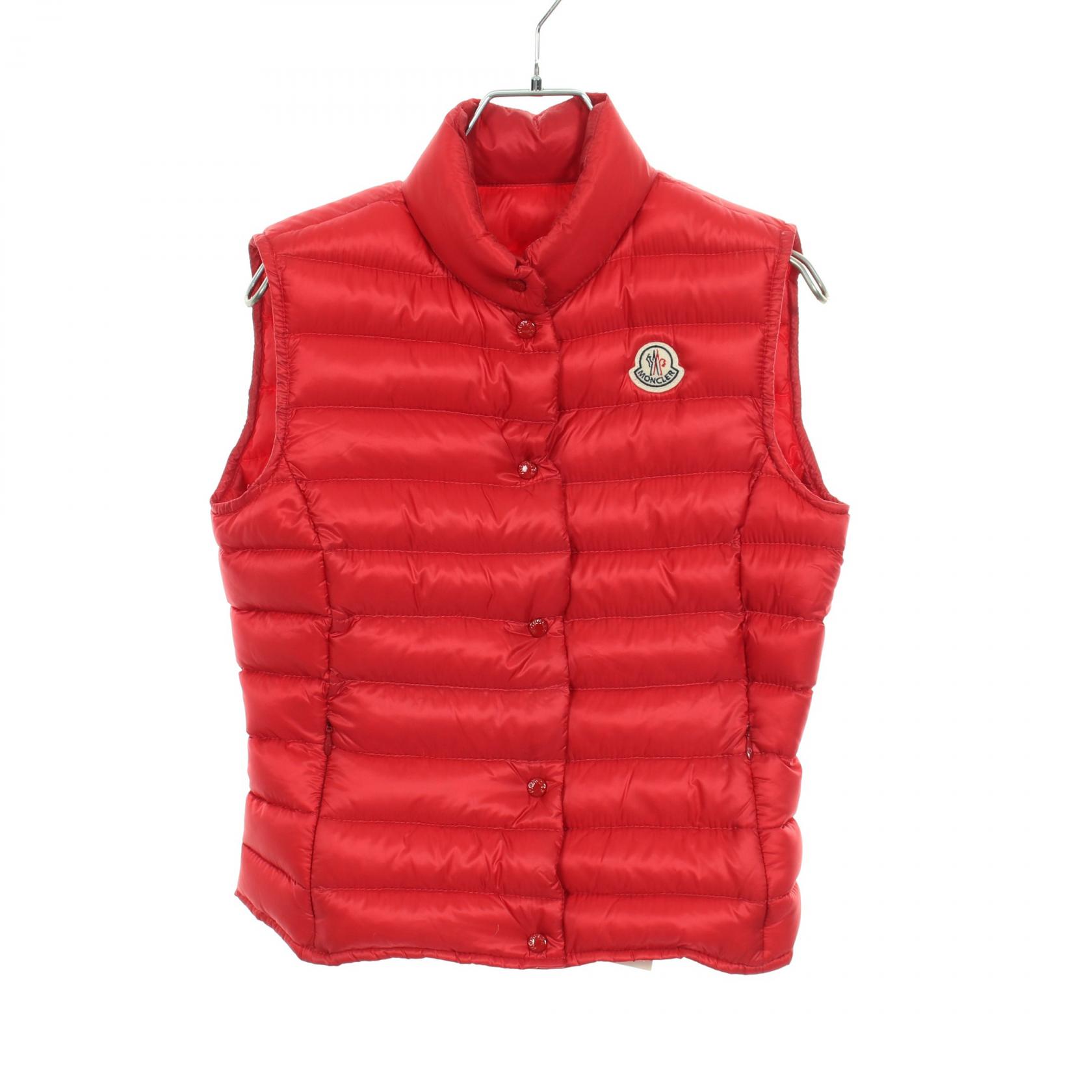 【P5倍×5%OFFクーポン】モンクレール MONCLER LIANE ダウンベスト 衣料品 アウター ナイロン レディース レッド系 4832105 【中古】