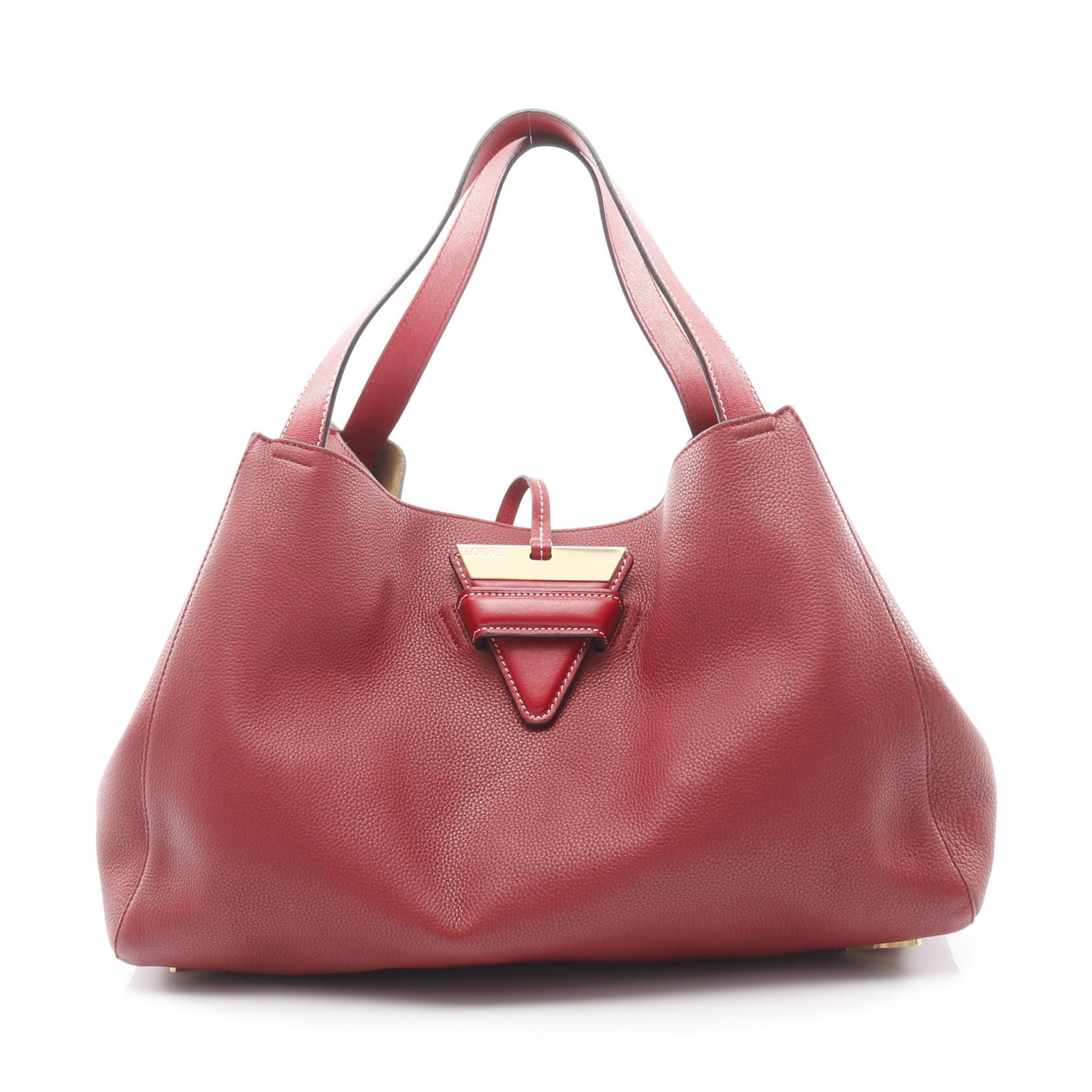 【P5倍×20%OFFクーポン】ロエベ LOEWE バルセロ ハンドバッグ バッグ レザー レディース レッド系 【中古】