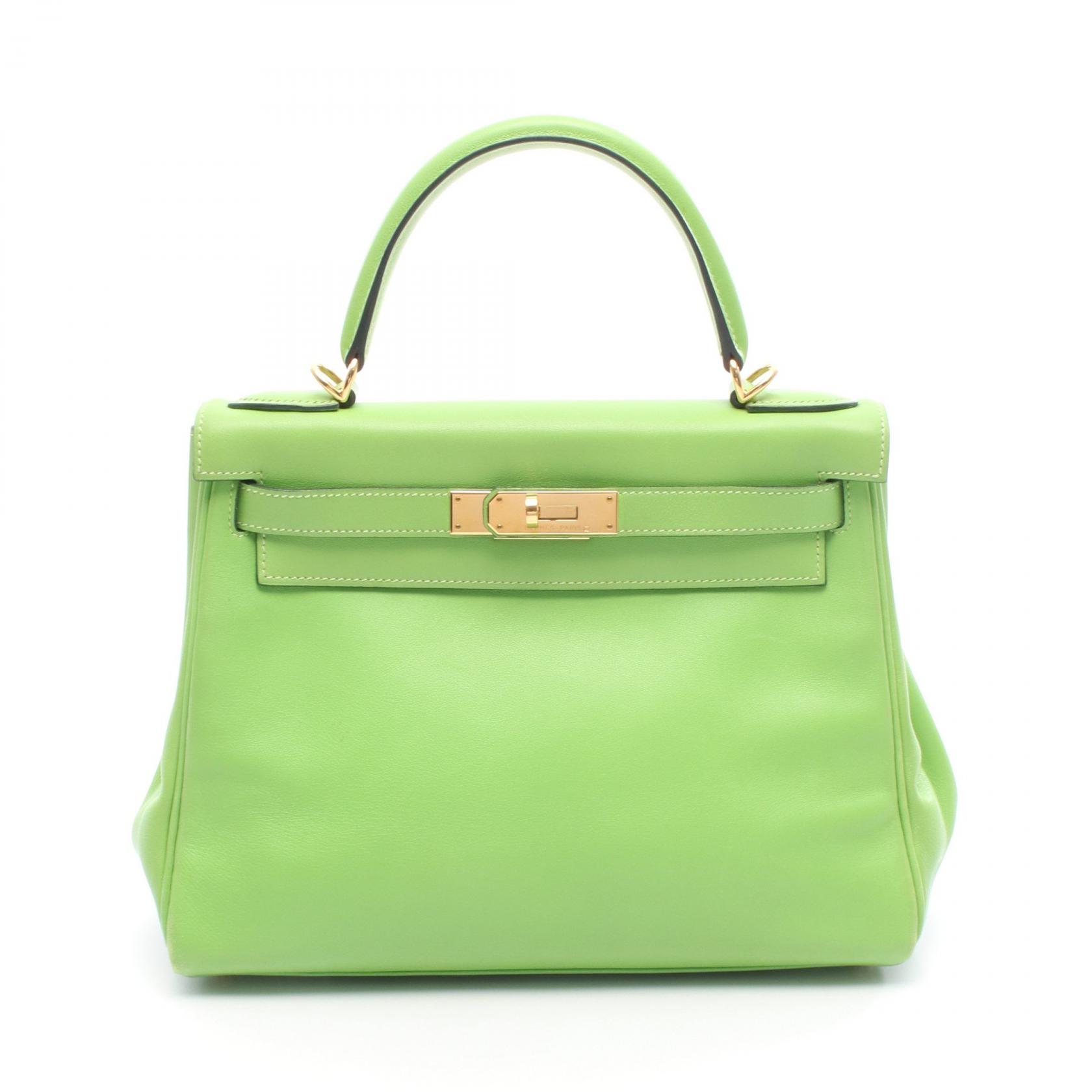 【P5倍×15%OFFクーポン】エルメス HERMES ケリー28 ハンドバッグ バッグ ヴォーガリバー ヴォーガリバー レディース グリーン系 【中古】