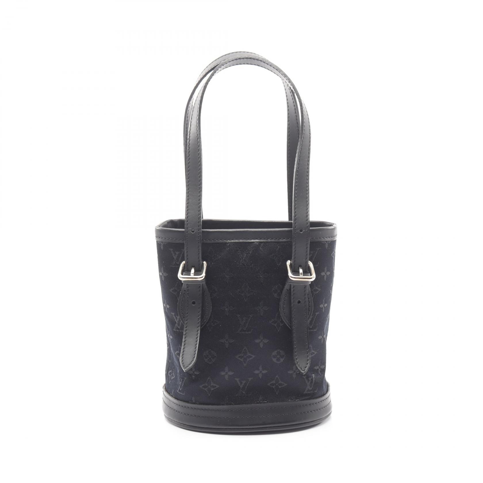 ルイ・ヴィトン LOUIS VUITTON リトルバケット モノグラムサテン ハンドバッグ バッグ ファブリック レザー レディース ブラック系 M92144 【中古】｜Brandoff銀座