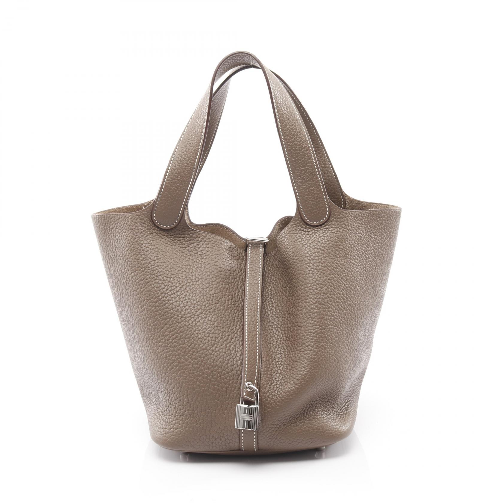 【10%OFFクーポン対象】エルメス HERMES ピコタンロックMM エトゥープ ハンドバッグ バッグ トリヨクレマンス レディース ベージュ系 【中古】