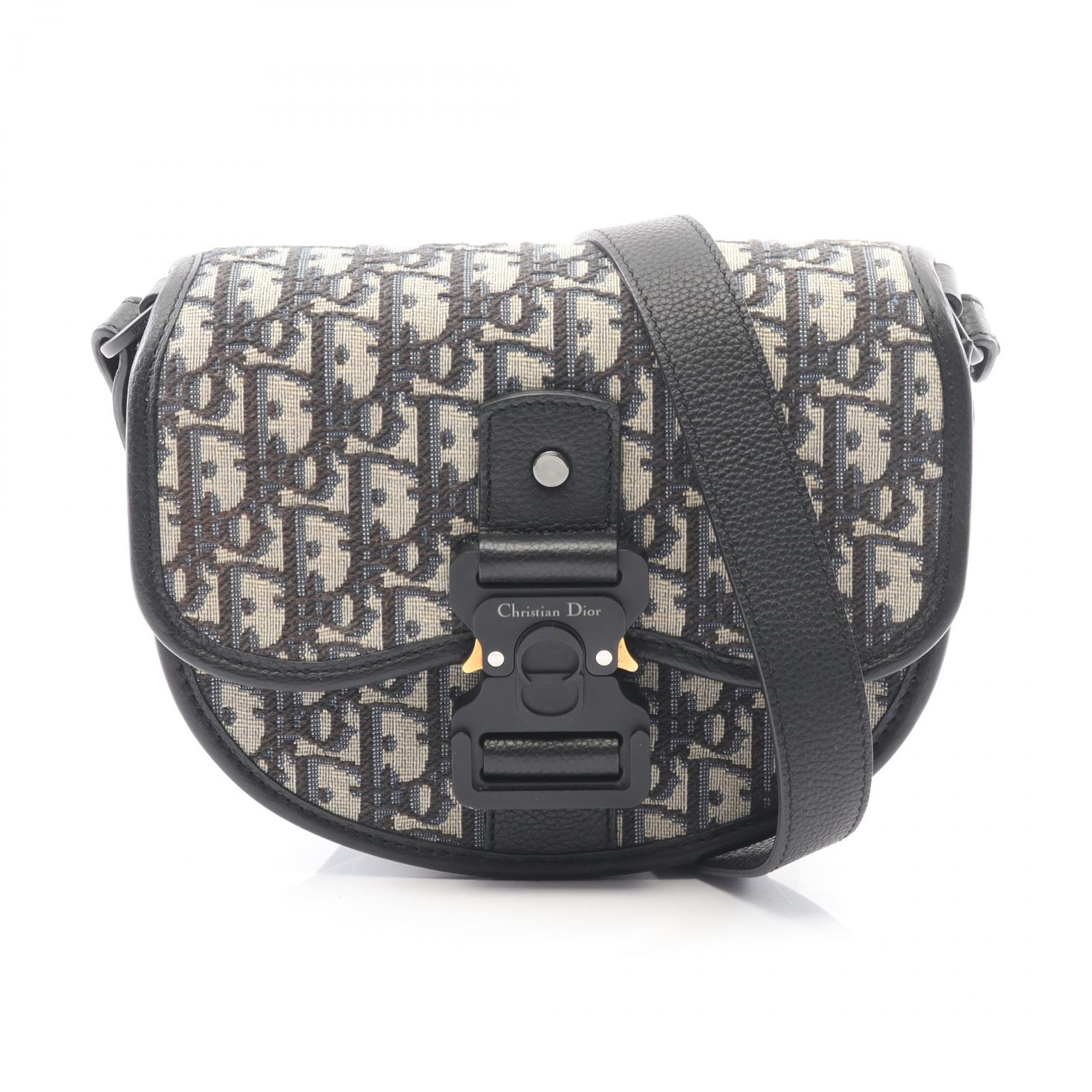 【10%OFFクーポン対象】ディオール Dior GALLOP ギャロップ オブリーク ショルダーバッグ バッグ キャンバス レザー レディース ベージュ系 / ネイビー系 / ブラック系 1ADO033YKYH27E 【中古】