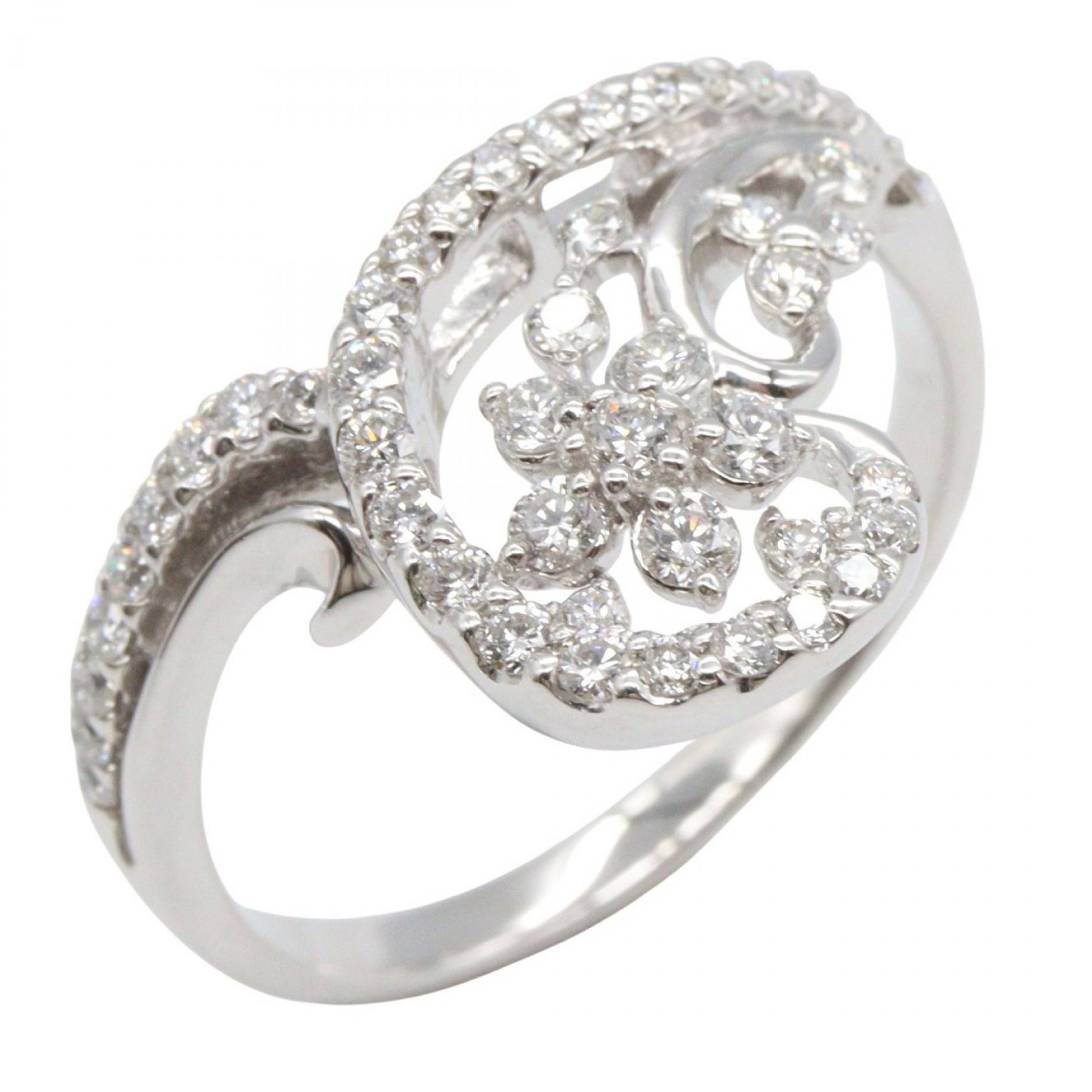 【5%OFFクーポン×ポイント5倍】ジュエリー JEWELRY ダイヤモンド リング リング・指輪 ジュエリー K18WG（ホワイトゴールド） ダイヤモンド レディース シルバー系 / クリア系 ﾀﾞｲﾔ 5.1g 【中古】