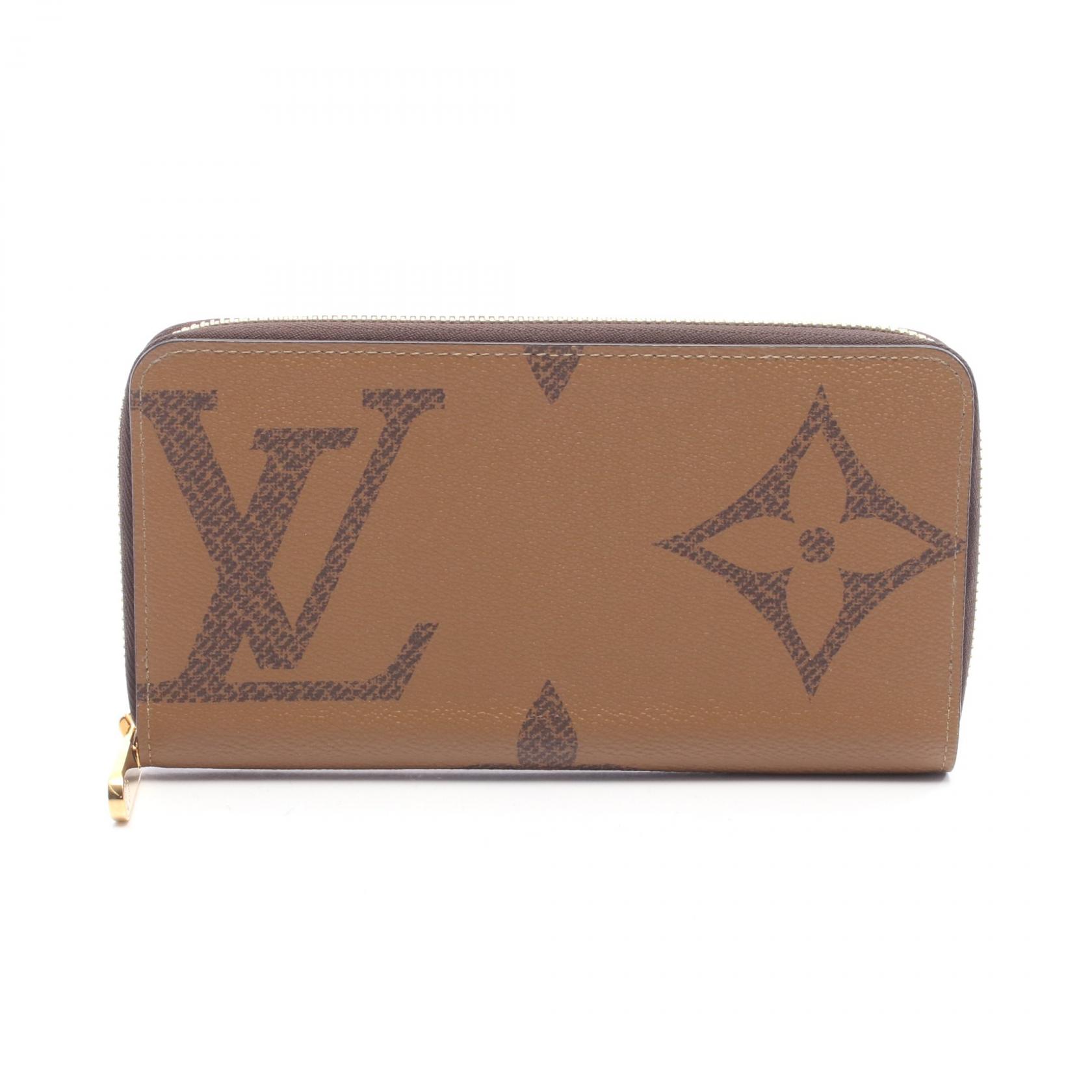 【1万円OFFクーポン対象】ルイ・ヴィトン LOUIS VUITTON ジッピーウォレット モノグラムジャイアントリバース ラウンド長財布 財布 レザー PVC レディース ブラウン系 M69353 【中古】