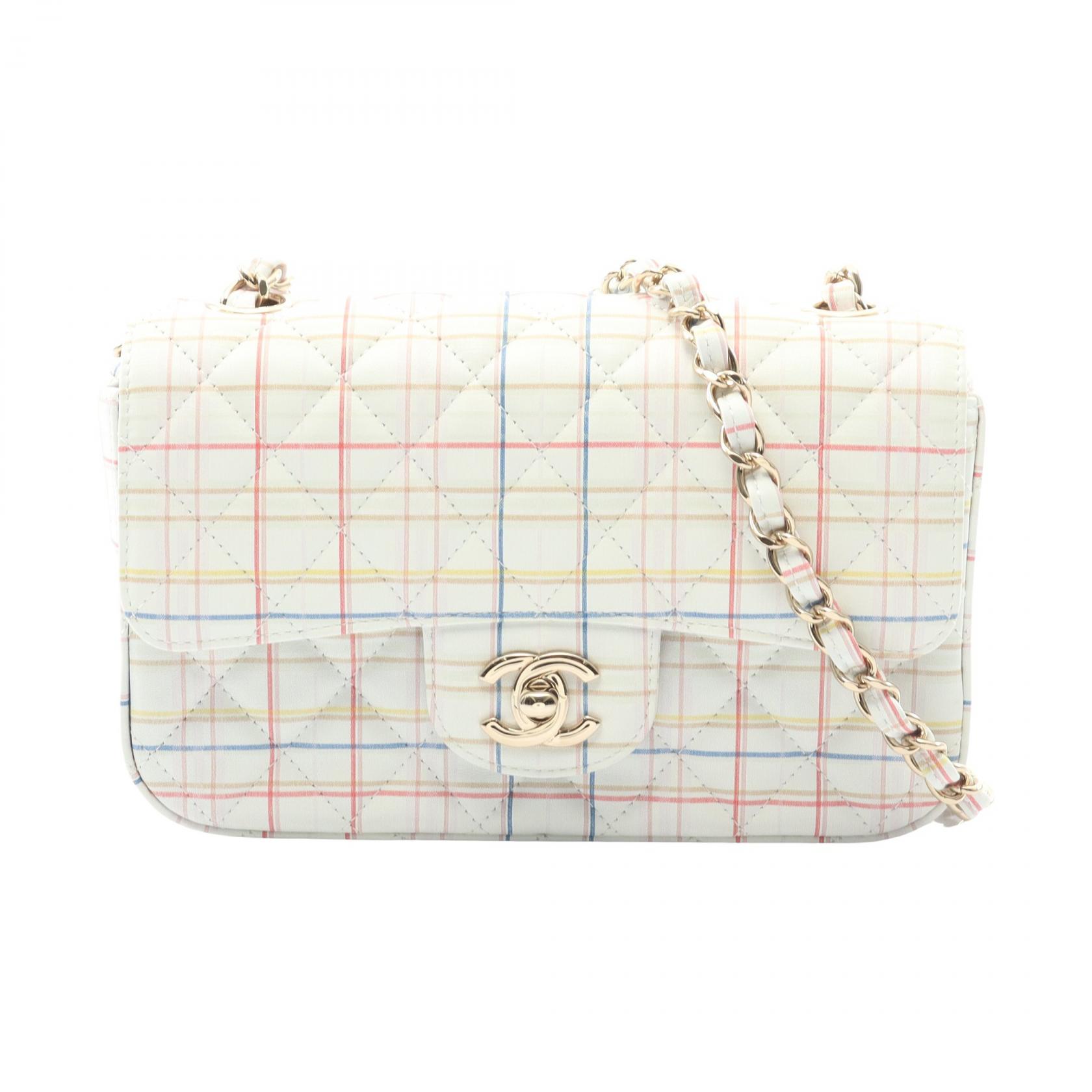 【10%OFFクーポン対象】シャネル CHANEL ミニマトラッセ20 ショルダーバッグ バッグ レザー レディース ホワイト系 / マルチカラー A69900 【中古】