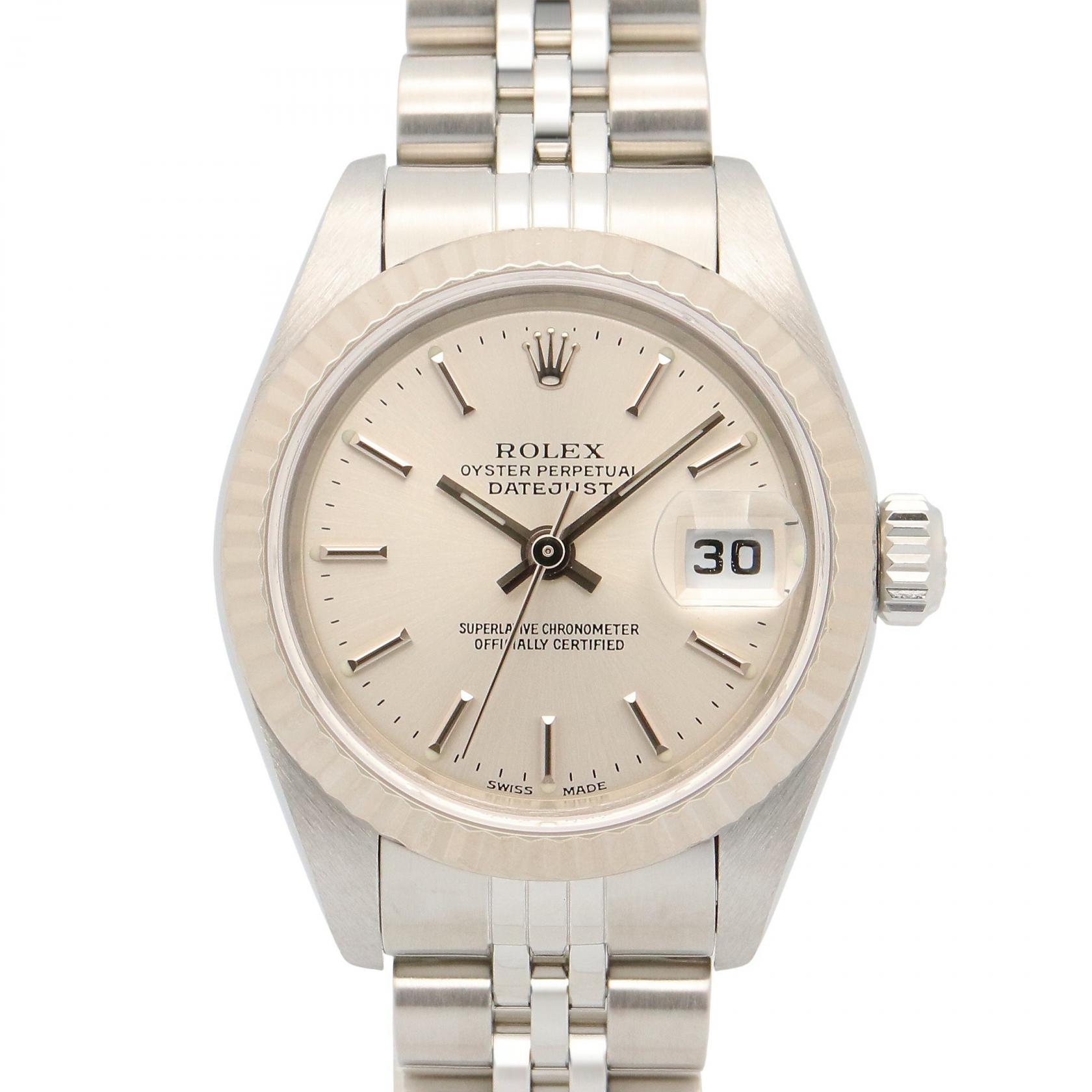 【5%OFFクーポン×ポイント5倍】ロレックス ROLEX デイトジャスト K番 腕時計 時計 K18WG（ホワイトゴールド） ステンレススチール K18WG（ホワイトゴールド） / ステンレススチール レディース シルバー系 79174 【中古】