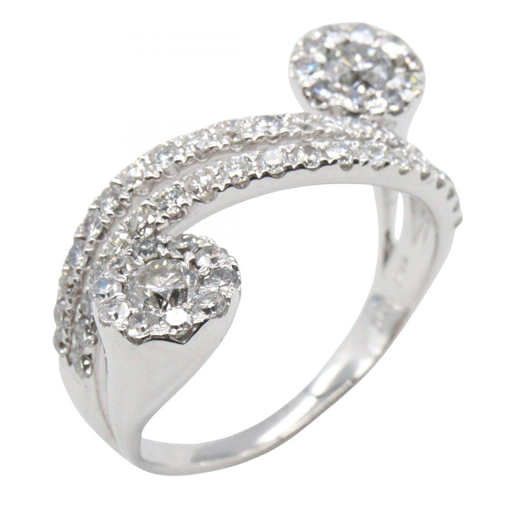 【5%OFFクーポン×ポイント5倍】ジュエリー JEWELRY ダイヤモンド リング リング・指輪 ジュエリー K18WG(ホワイトゴールド) ダイヤモンド レディース シルバー系 / クリア系 ダイヤ 4.6g 【中古】