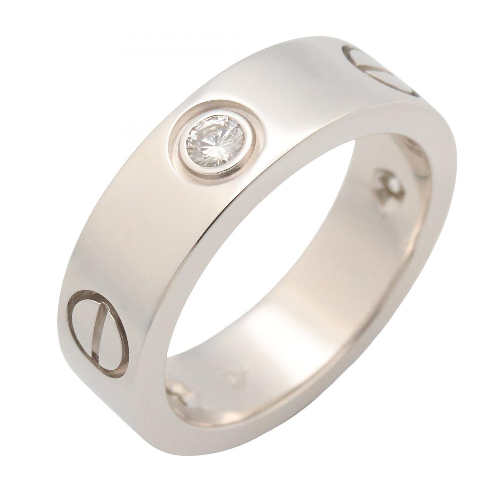 【P5倍×5%OFFクーポン】カルティエ CARTIER ラブ リング 3PD リング・指輪 ジュエリー K18WG（ホワイトゴールド） ダイヤモンド レディース クリア系 / シルバー系 B4032550 【中古】