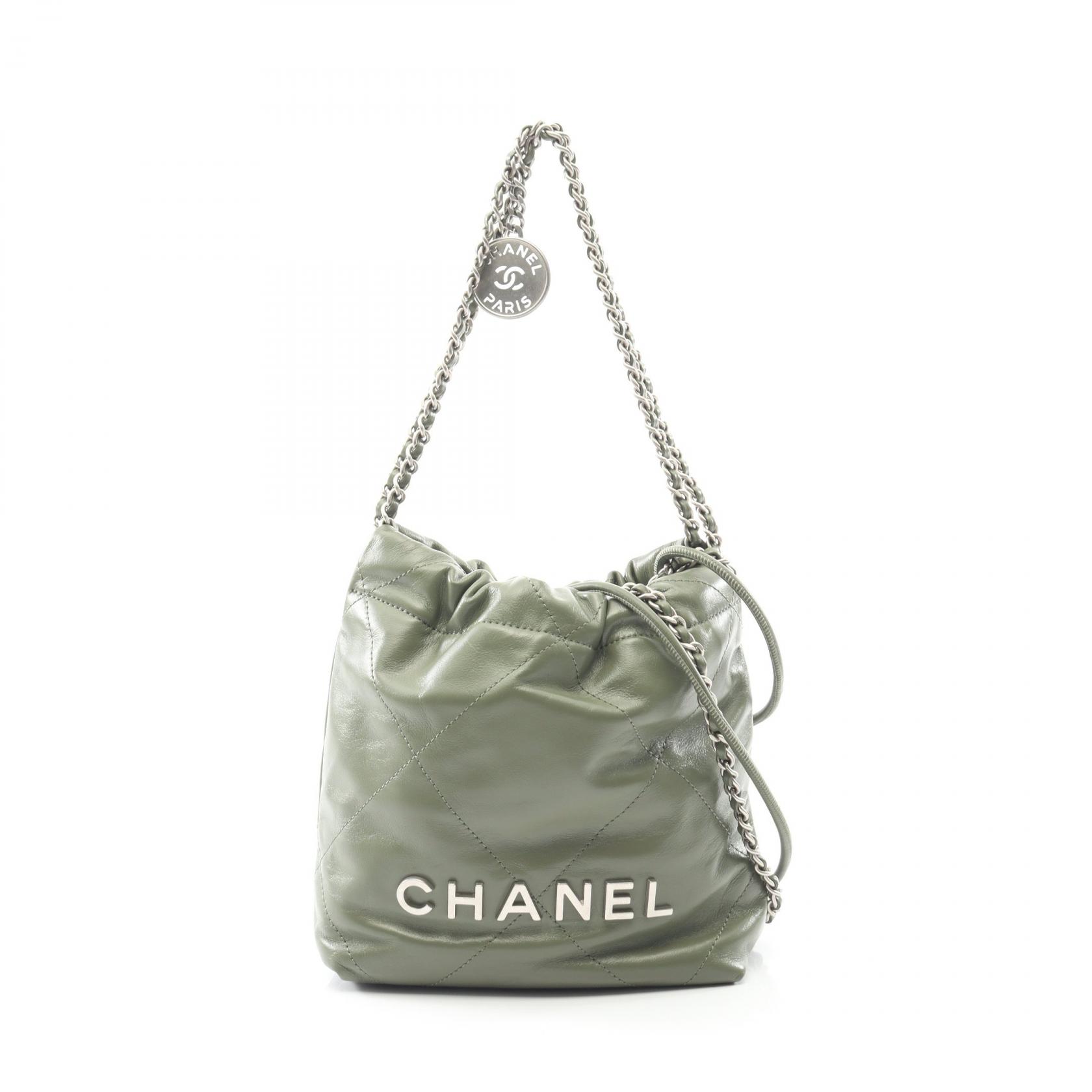 【10%OFFクーポン対象】シャネル CHANEL CHANEL 22 ミニ ショルダーバッグ バッグ レザー レディース カーキ系 AS3980 【中古】