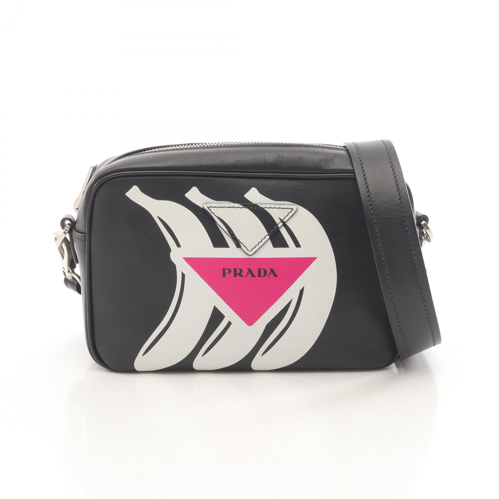 プラダ PRADA ショルダーバッグ バッグ レザー レディース ブラック系 / ホワイト系 / ピンク系 【中古】｜Brandoff銀座