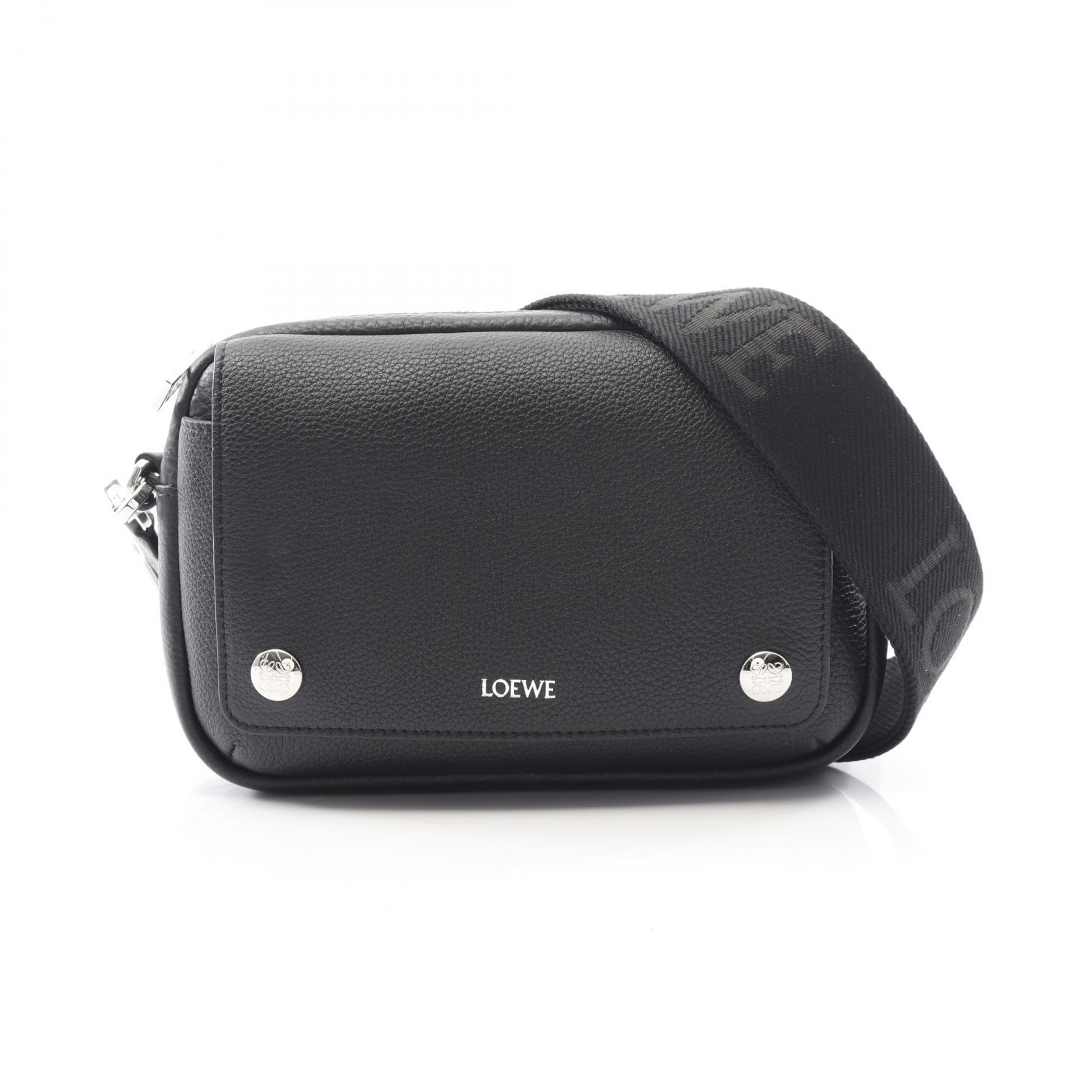 【P5倍×5%OFFクーポン】ロエベ LOEWE ペブル メッセンジャーバッグ スモール ショルダーバッグ バッグ レザー メンズ ブラック系 BANBPCBX011100 【新品】