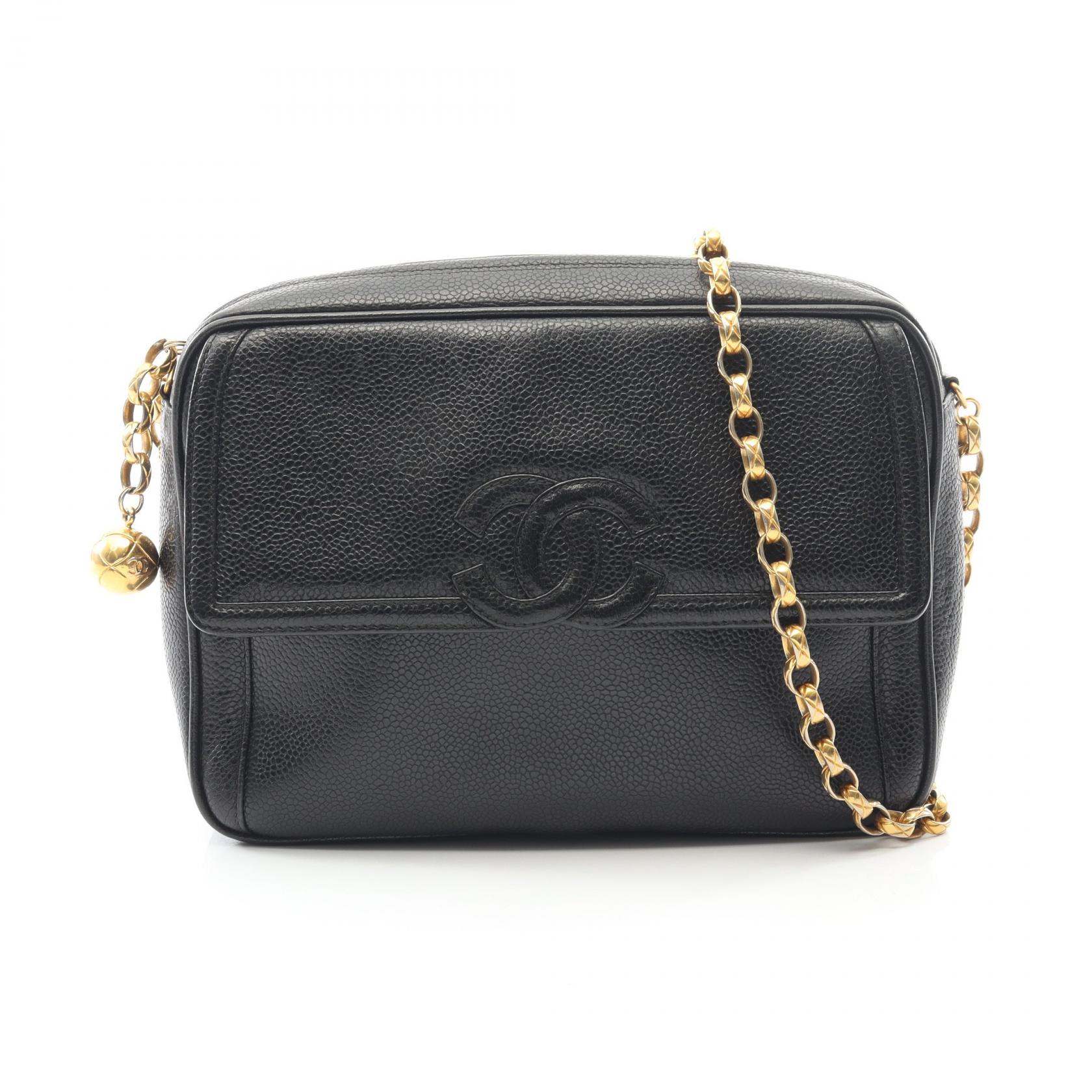 【10%OFFクーポン対象】シャネル CHANEL ココマーク ショルダーバッグ バッグ キャビアスキン(グレインドカーフ) レディース ブラック系 【中古】