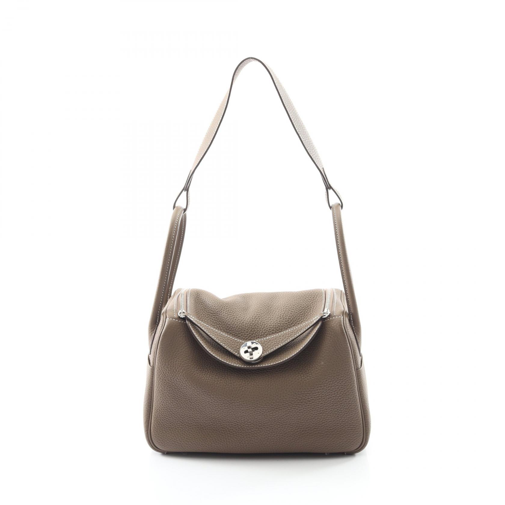 【P5倍×15%OFFクーポン】エルメス HERMES リンディ26 ショルダーバッグ バッグ レザー トリヨンクレマンス レディース グレー系 【中古】