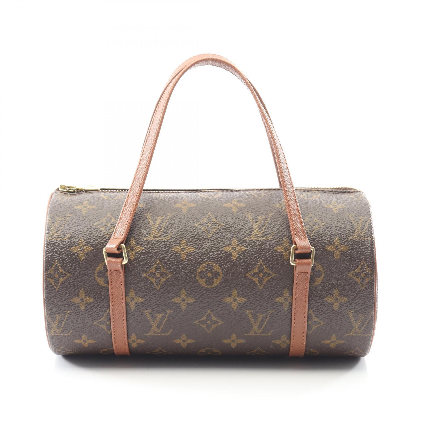 ルイ・ヴィトン LOUIS VUITTON パピヨン26 旧型 ハンドバッグ バッグ PVCコーティングキャンバス レザー モノグラム レディース ブラウン系 M51366 【中古】