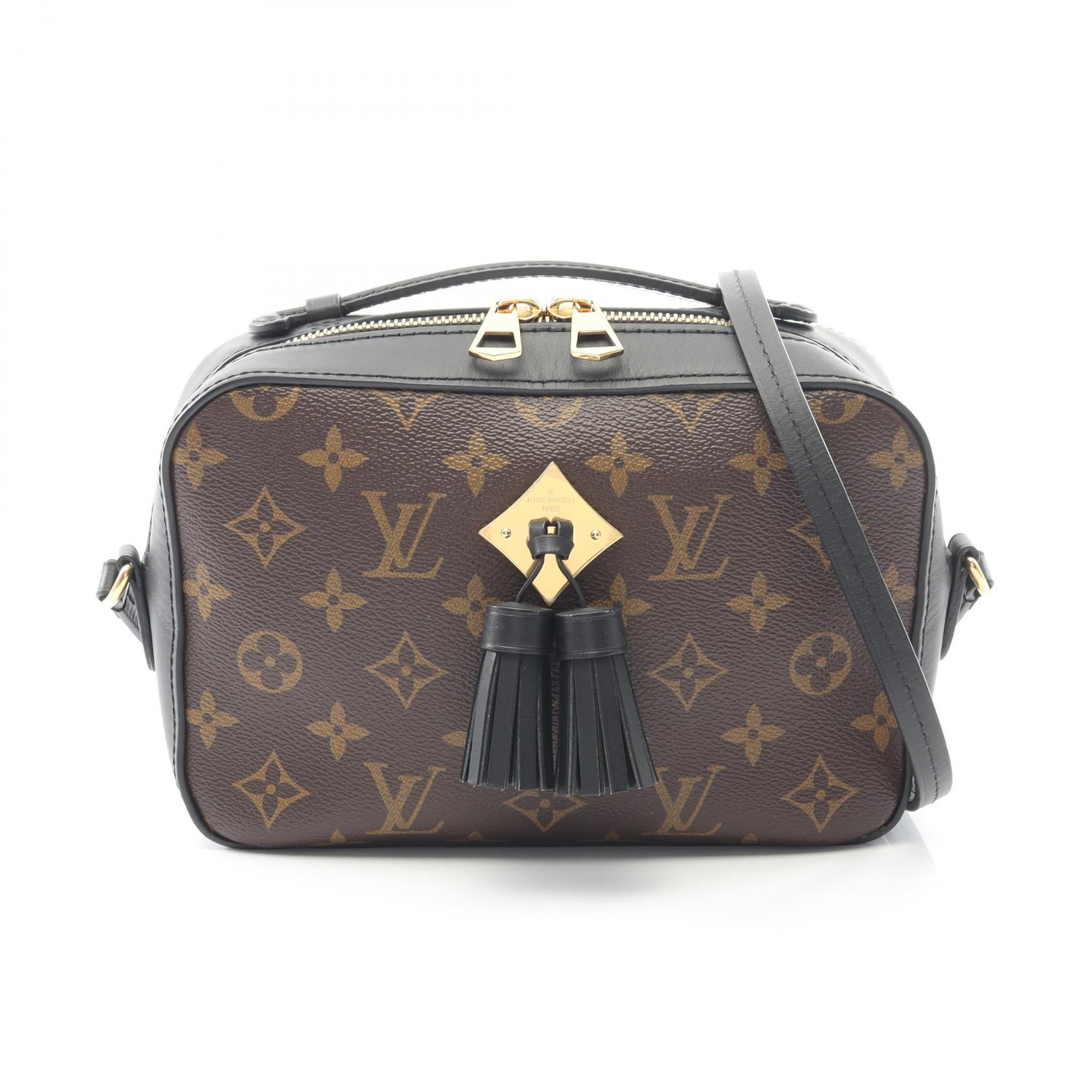 【2万円OFFクーポン対象】ルイ・ヴィトン LOUIS VUITTON サントンジュ ショルダーバッグ バッグ PVCコーティングキャンバス レザー モノグラム レディース ブラウン系 / ブラック系 M43555 【中古】