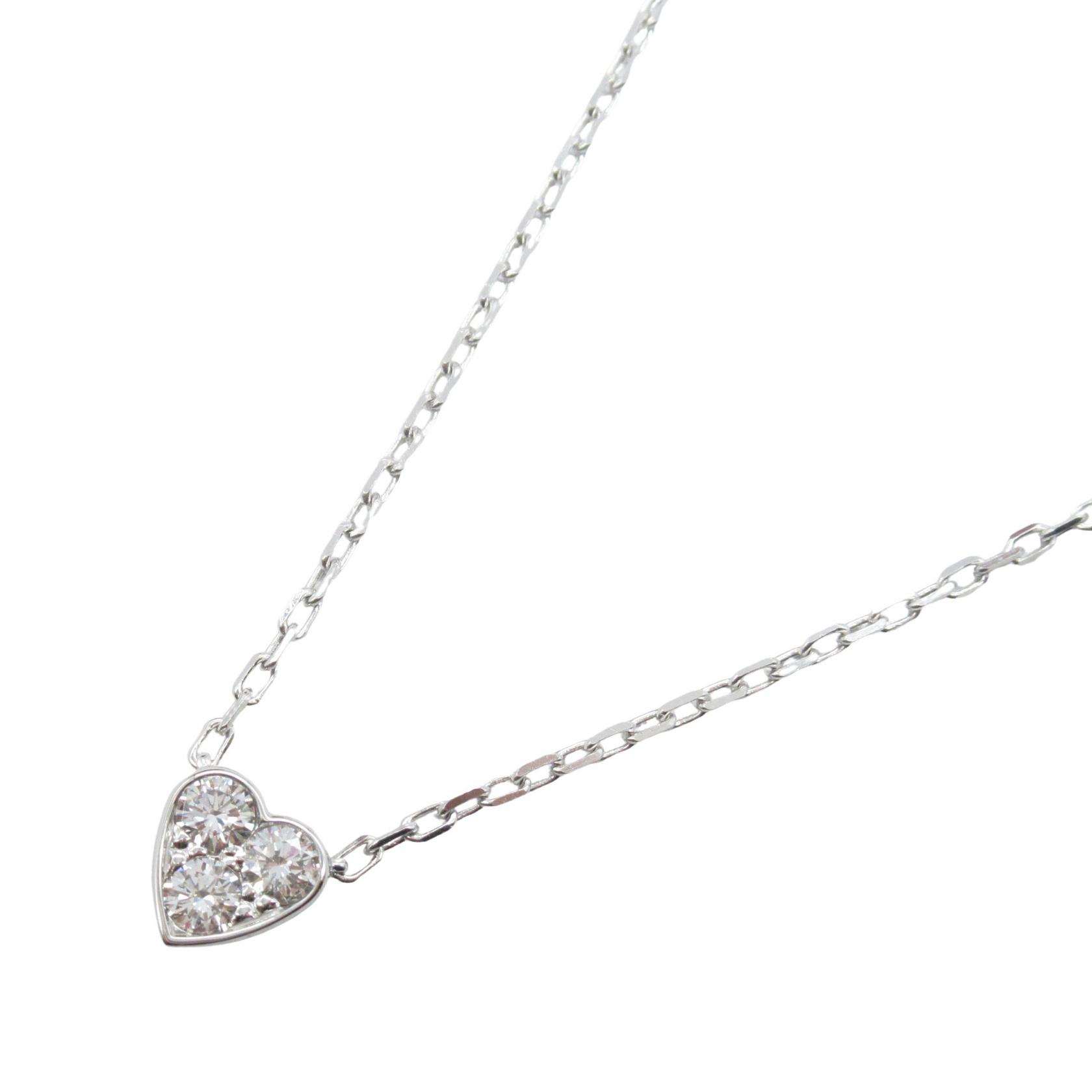 【P5倍×5%OFFクーポン】カルティエ CARTIER ミニハート オブ ダイヤ ネックレス ジュエリー K18WG（ホワイトゴールド） ダイヤモンド レディース シルバー系 ﾀﾞｲﾔ 【中古】