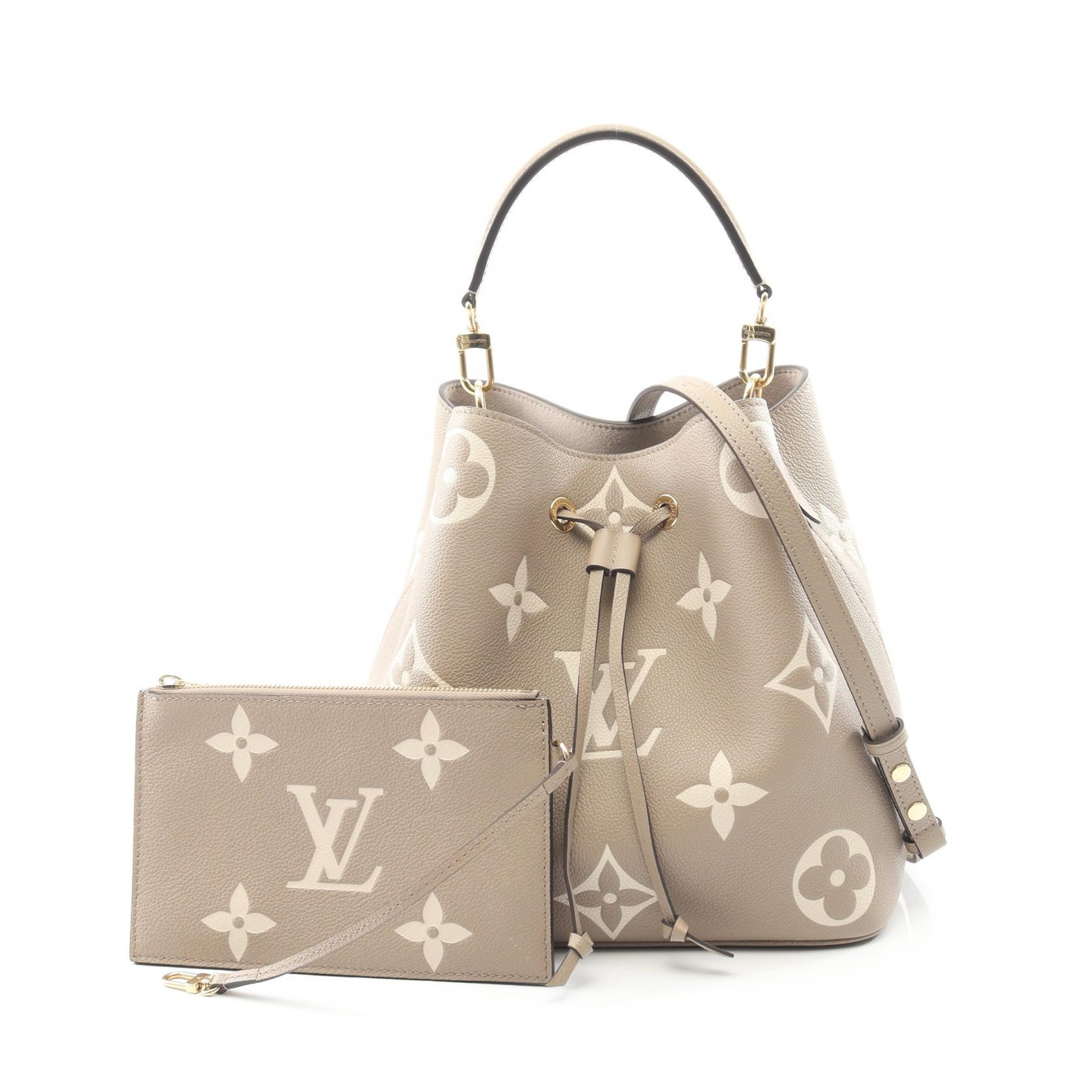 【10%OFFクーポン対象】ルイ・ヴィトン LOUIS VUITTON ネオノエMM バイカラー ショルダーバッグ バッグ レザー モノグラム・アンプラント レディース ベージュ系 M45555 【中古】