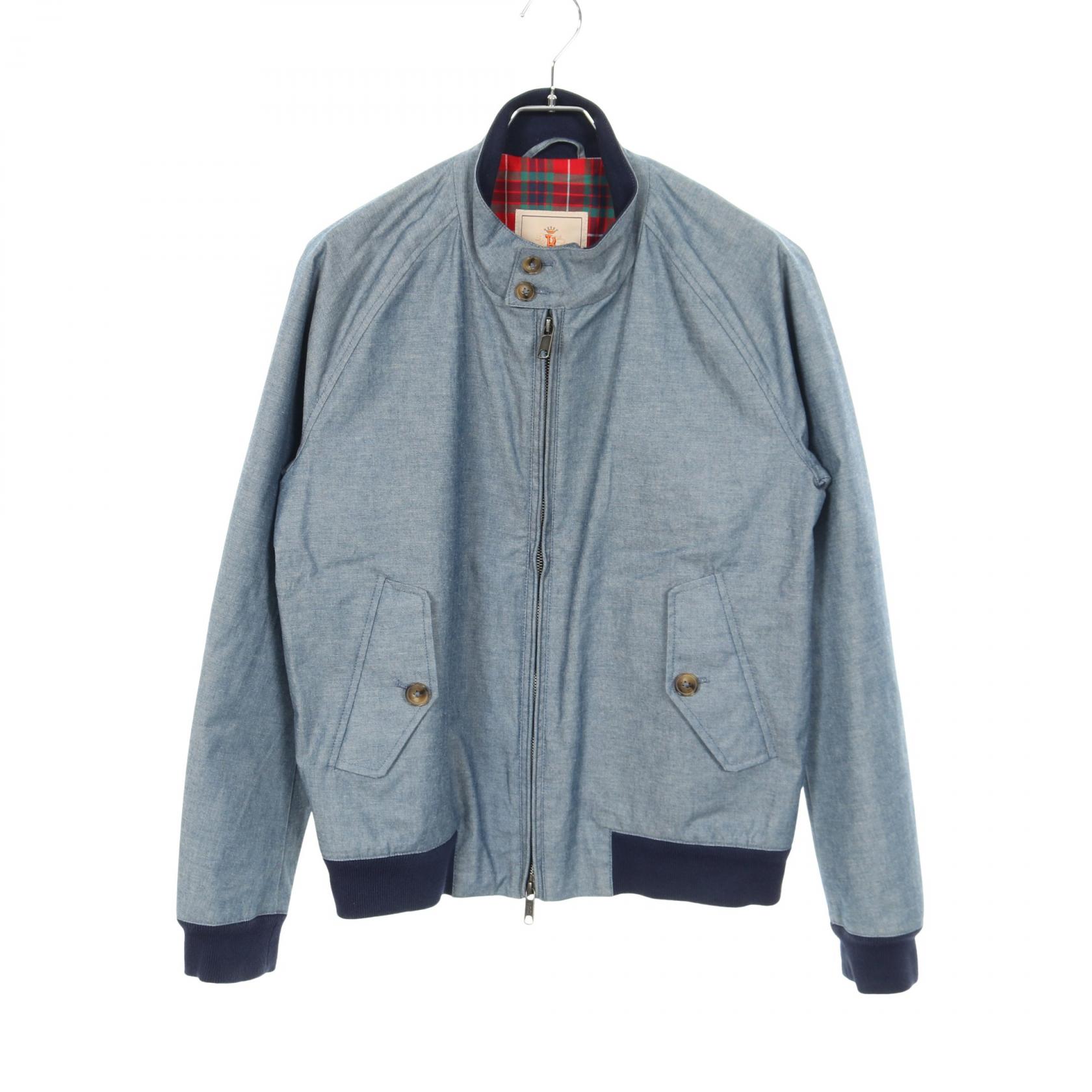 【P5倍×5%OFFクーポン】バラクータ BARACUTA G9 HARRINGTON JACKET ハリントン 衣料品 アウター コットン メンズ ブルー系 1601176 【中古】