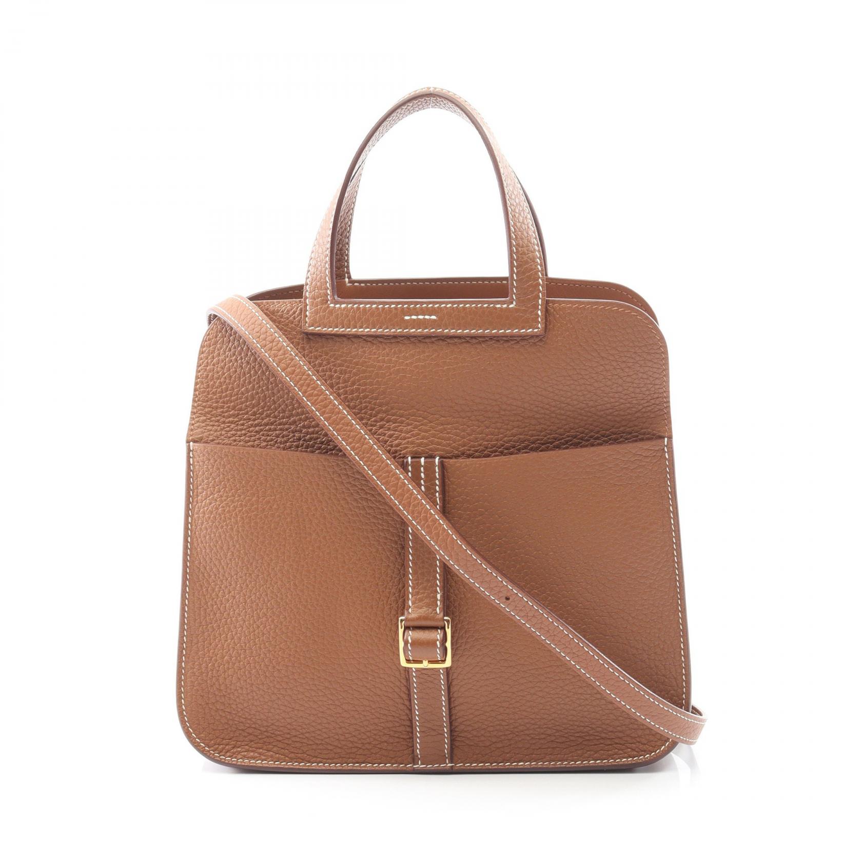 【P5倍×15%OFFクーポン】エルメス HERMES アルザン25 ハンドバッグ バッグ レザー トリヨンクレマンス トリヨンクレマンス レディース ブラウン系 【中古】