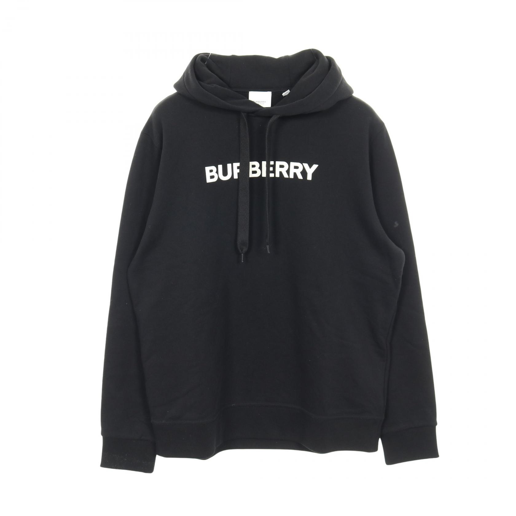 【20%OFFクーポン 7/26 9:59〆】バーバリー BURBERRY ロゴプリント パーカー 衣料品 トップス コットン メンズ レディース ブラック系 8055318 【中古】|Brandoff銀座