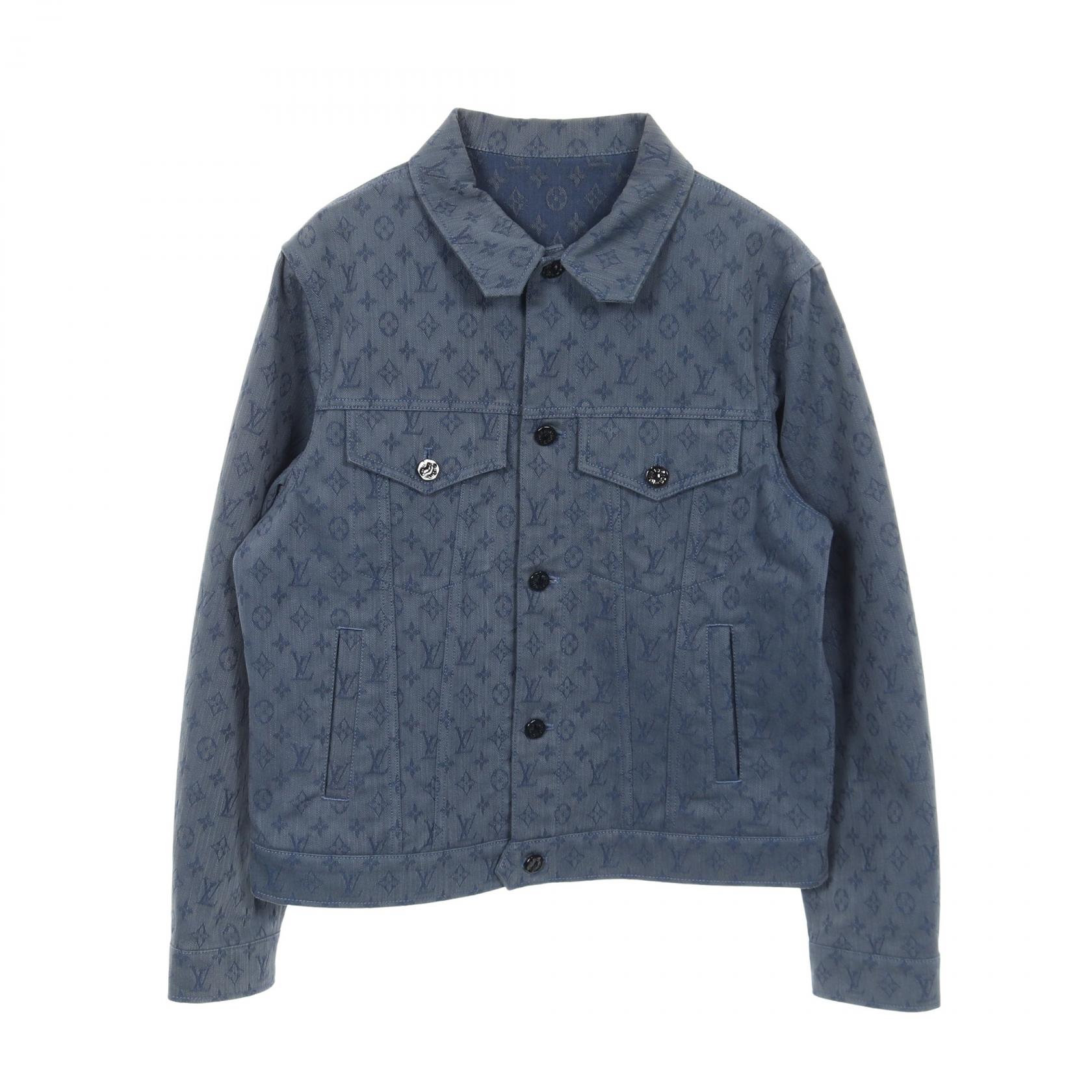 【10%OFFクーポン対象】ルイ・ヴィトン LOUIS VUITTON モノグラム デニムジャケット 衣料品 アウター コットン メンズ ネイビー系 RM192M QJQ HHA20W 【中古】