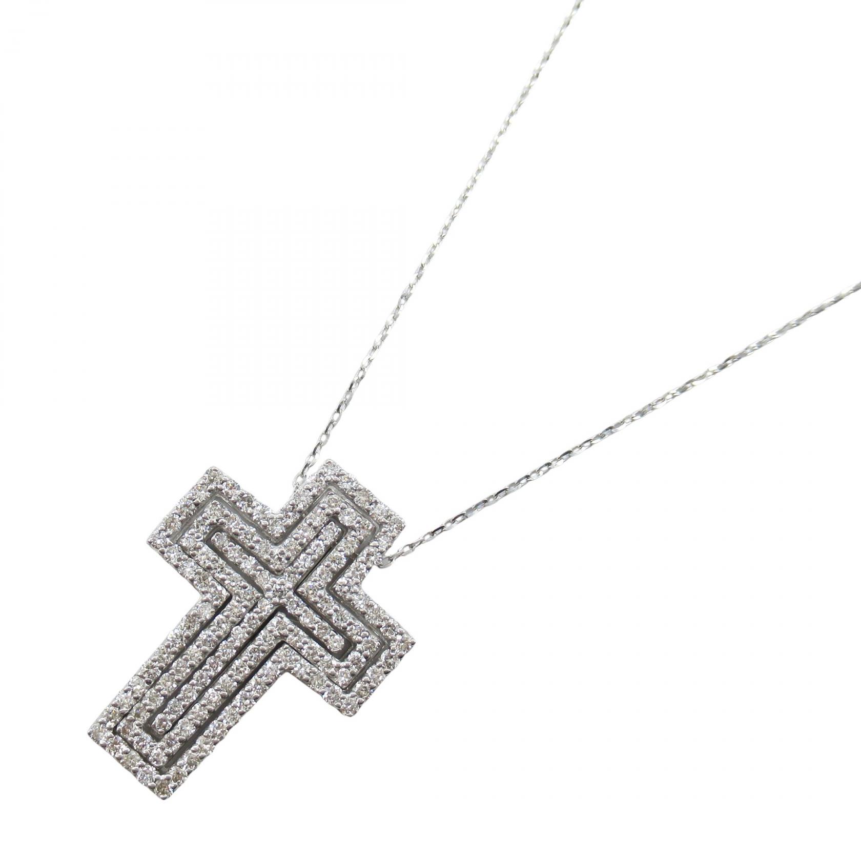 【10%OFFクーポン対象】ジュエリー JEWELRY ダイヤモンド ネックレス ネックレス ジュエリー K18WG（ホワイトゴールド） ダイヤモンド レディース シルバー系 / クリア系 ﾀﾞｲﾔ 7.7g 【中古】