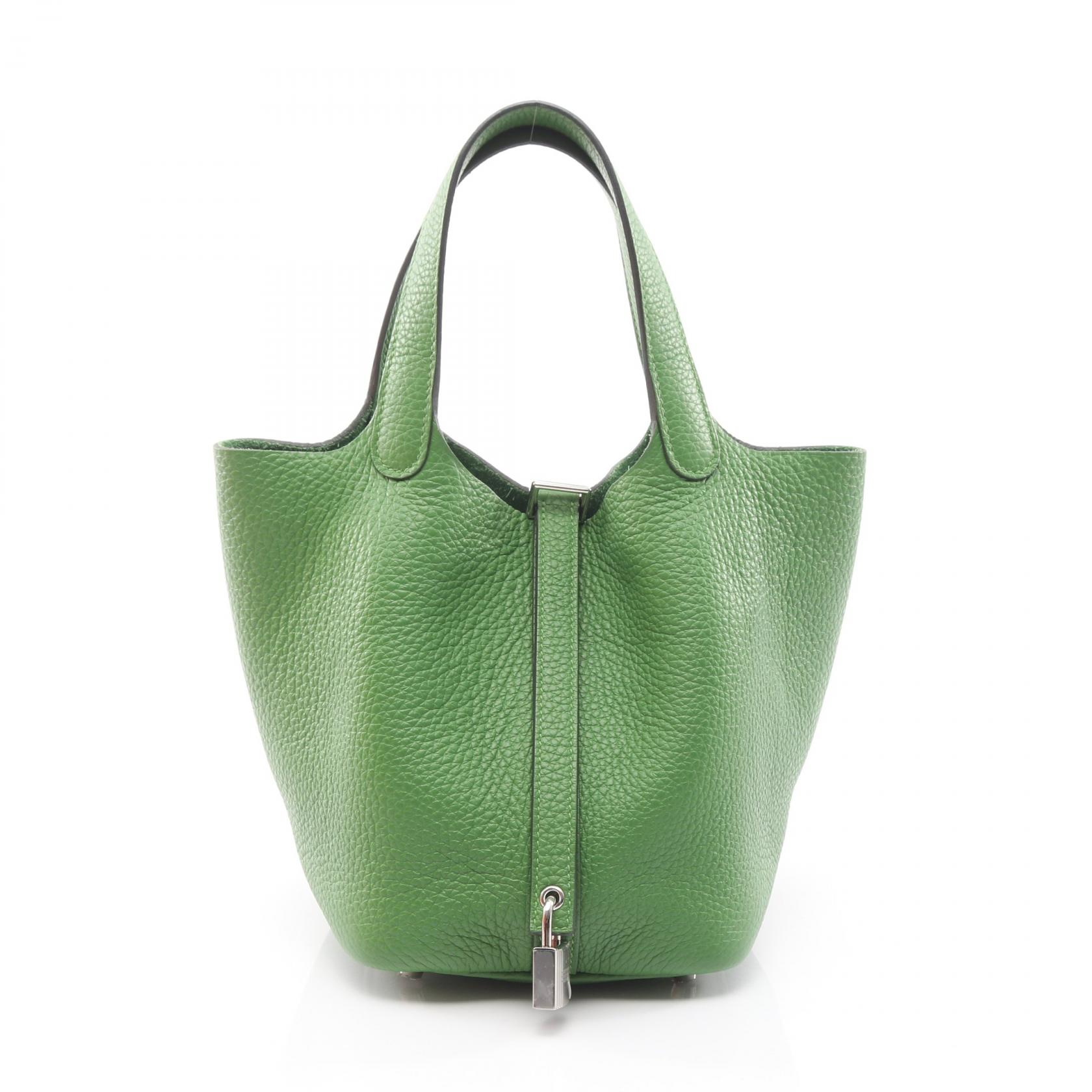 エルメス HERMES ピコタンロックPM ハンドバッグ バッグ レザー トリヨンクレマンス トリヨンクレマンス レディース グリーン系 【中古】