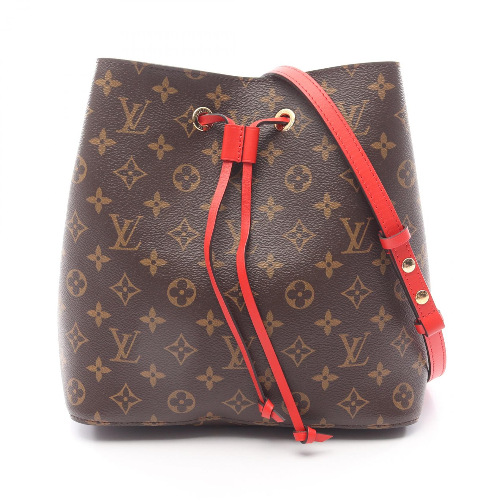 【2万円OFFクーポン対象】ルイ・ヴィトン LOUIS VUITTON ネオノエ ショルダーバッグ バッグ PVCコーティングキャンバス レザー モノグラム レディース ブラウン系 / レッド系 M44021 【中古】