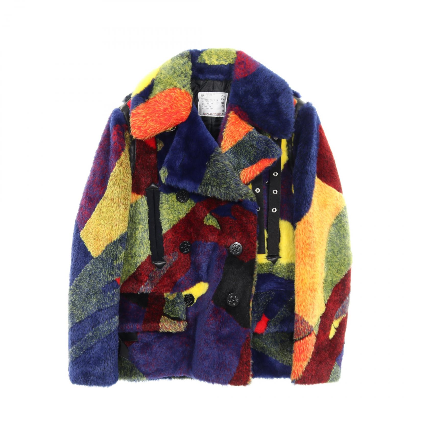 【20%OFFクーポン 7/26 9:59〆】サカイ Sacai sacai &times; KAWS 衣料品 アウター フェイクファー レディース ネイビー系 / マルチカラー 【中古】｜Brandoff銀座