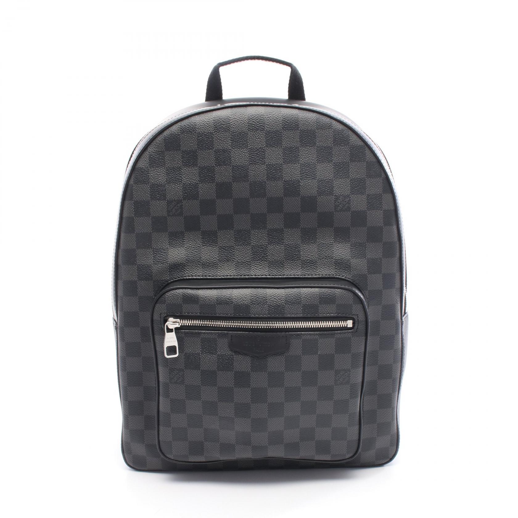 【5%OFFクーポン×ポイント5倍】ルイ・ヴィトン LOUIS VUITTON ジョッシュ リュックサック バックパック バッグ PVCコーティングキャンバス レザー ダミエ・グラフィット メンズ ブラック系 N41473 【中古】