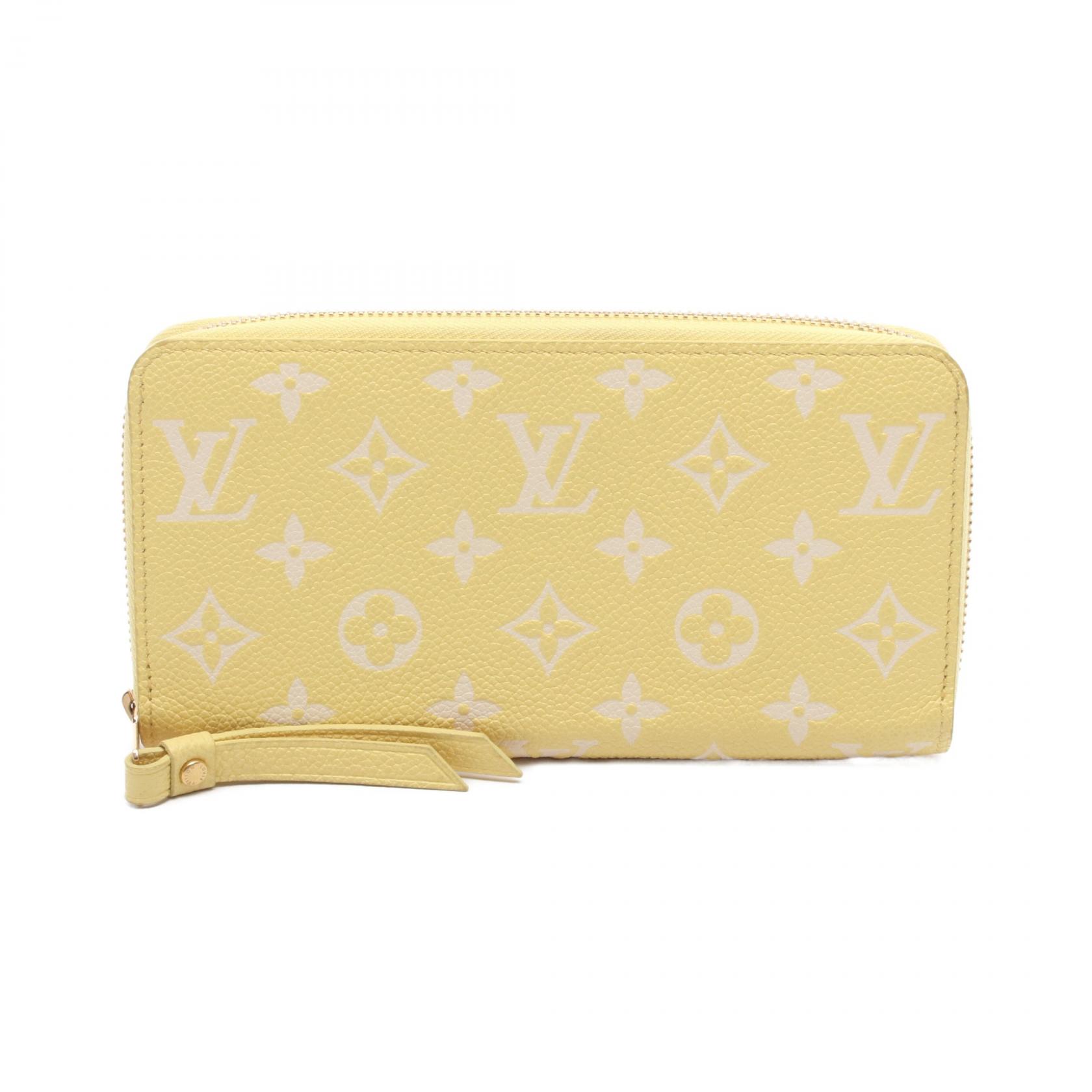 【1万円OFFクーポン対象】ルイ・ヴィトン LOUIS VUITTON ジッピーウォレット ラウンド長財布 財布 レザー モノグラム・アンプラント レディース イエロー系 M81427 【中古】