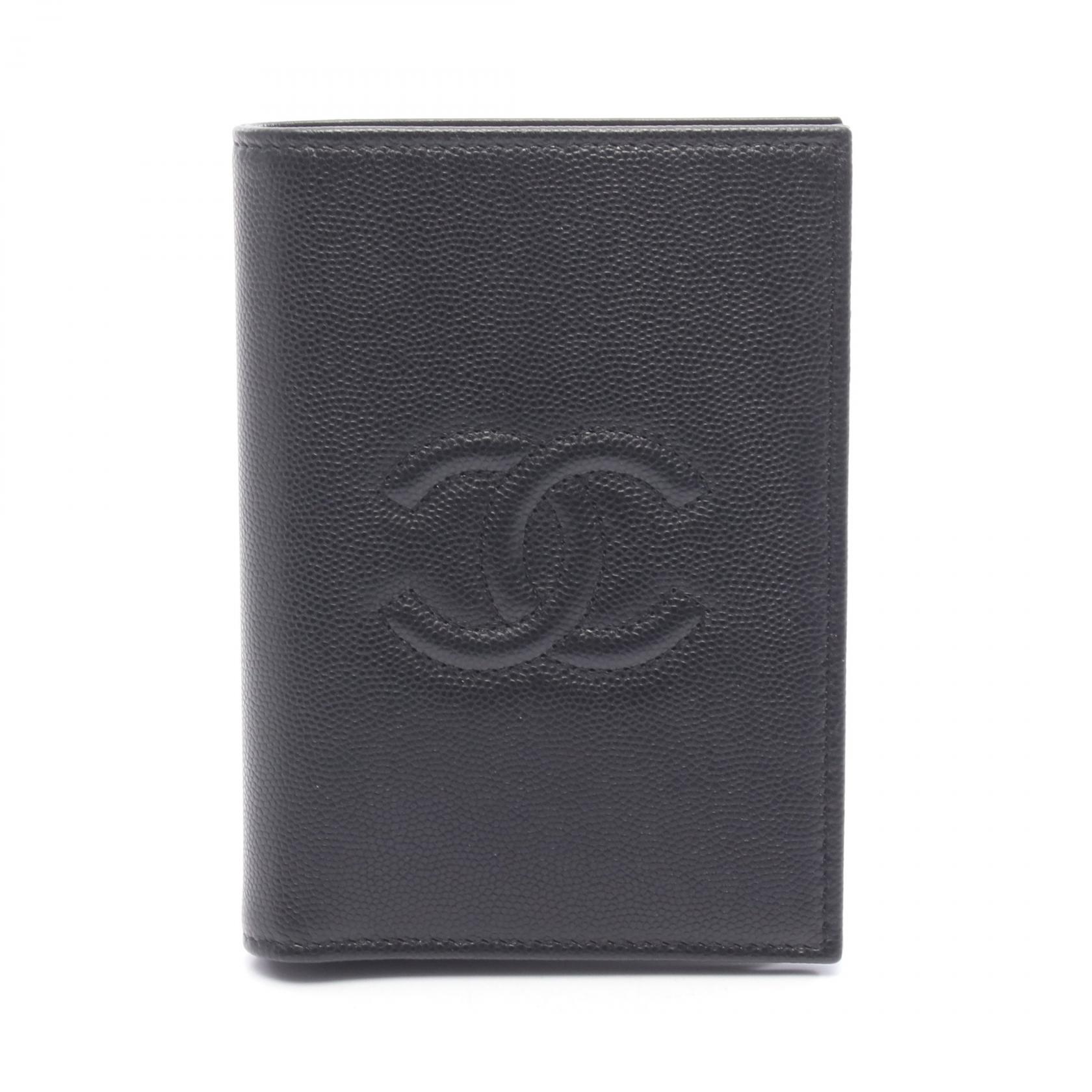 【P5倍×5%OFFクーポン】シャネル CHANEL ココマーク パスポートケース カードケース アクセサリー キャビアスキン(グレインドカーフ) レディース ブラック系 AP4665 【中古】