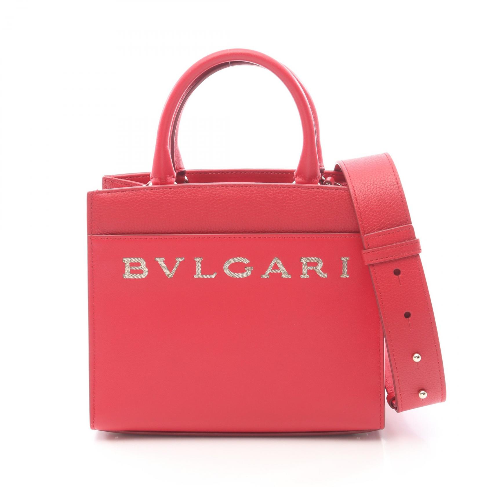 【4時間限定！ポイント10倍 】4/13 20時～23:59／ブルガリ BVLGARI ハンドバッグ バッグ レザー レディース レッド系 291656 【中古】