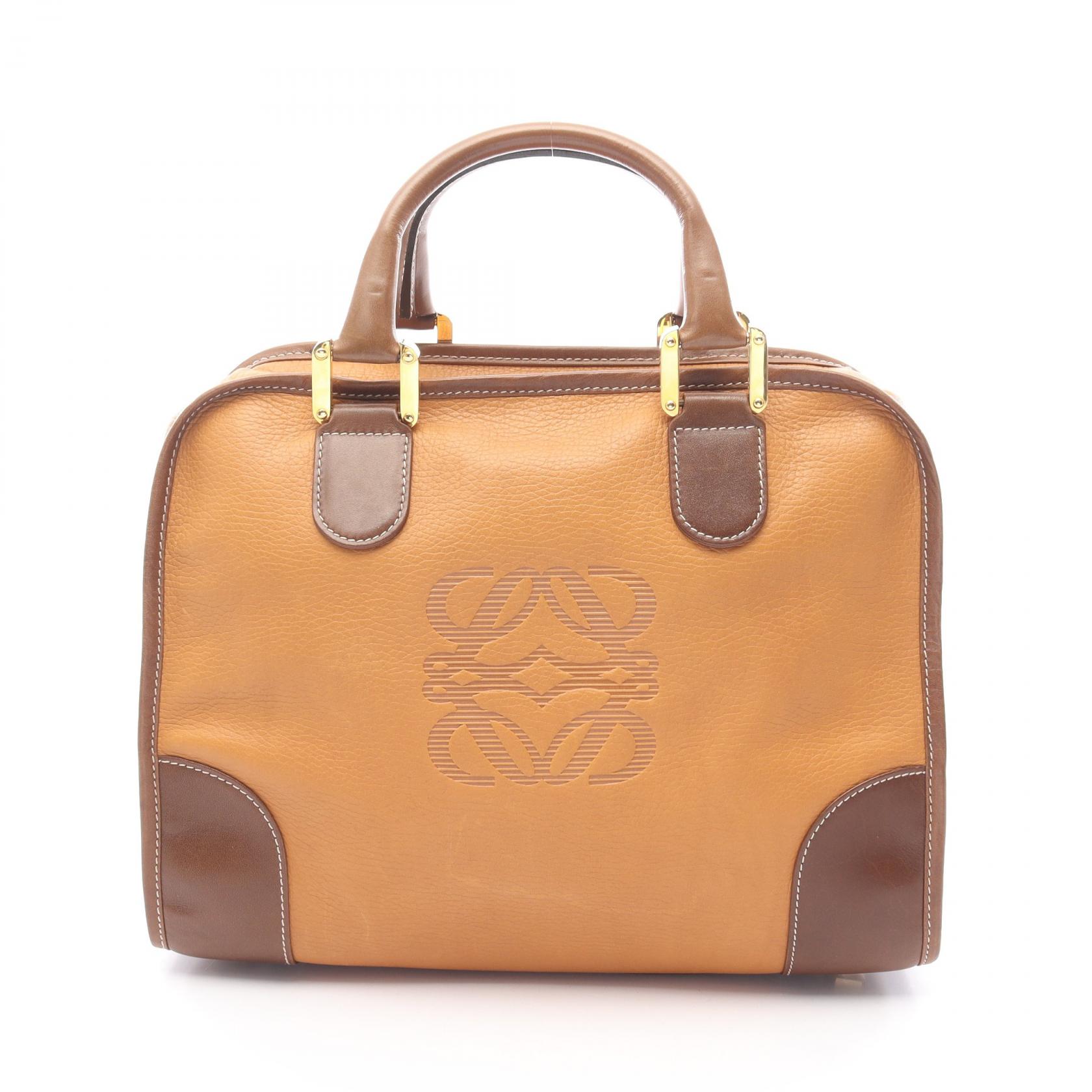 【P5倍×15%OFFクーポン】ロエベ LOEWE アマソナ32 ハンドバッグ バッグ レザー レディース ブラウン系 【中古】