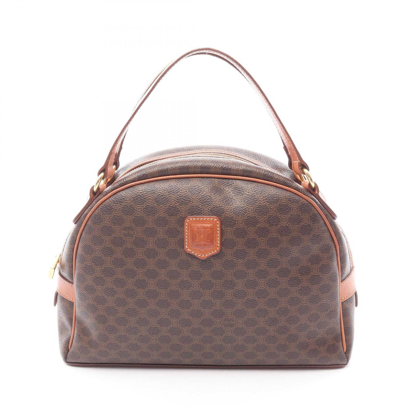 【15%OFFクーポン 7/26 9:59〆】セリーヌ CELINE マカダム ハンドバッグ バッグ PVCコーティングキャンバス レザー レディース ブラウン系 【中古】｜Brandoff銀座 46,200円