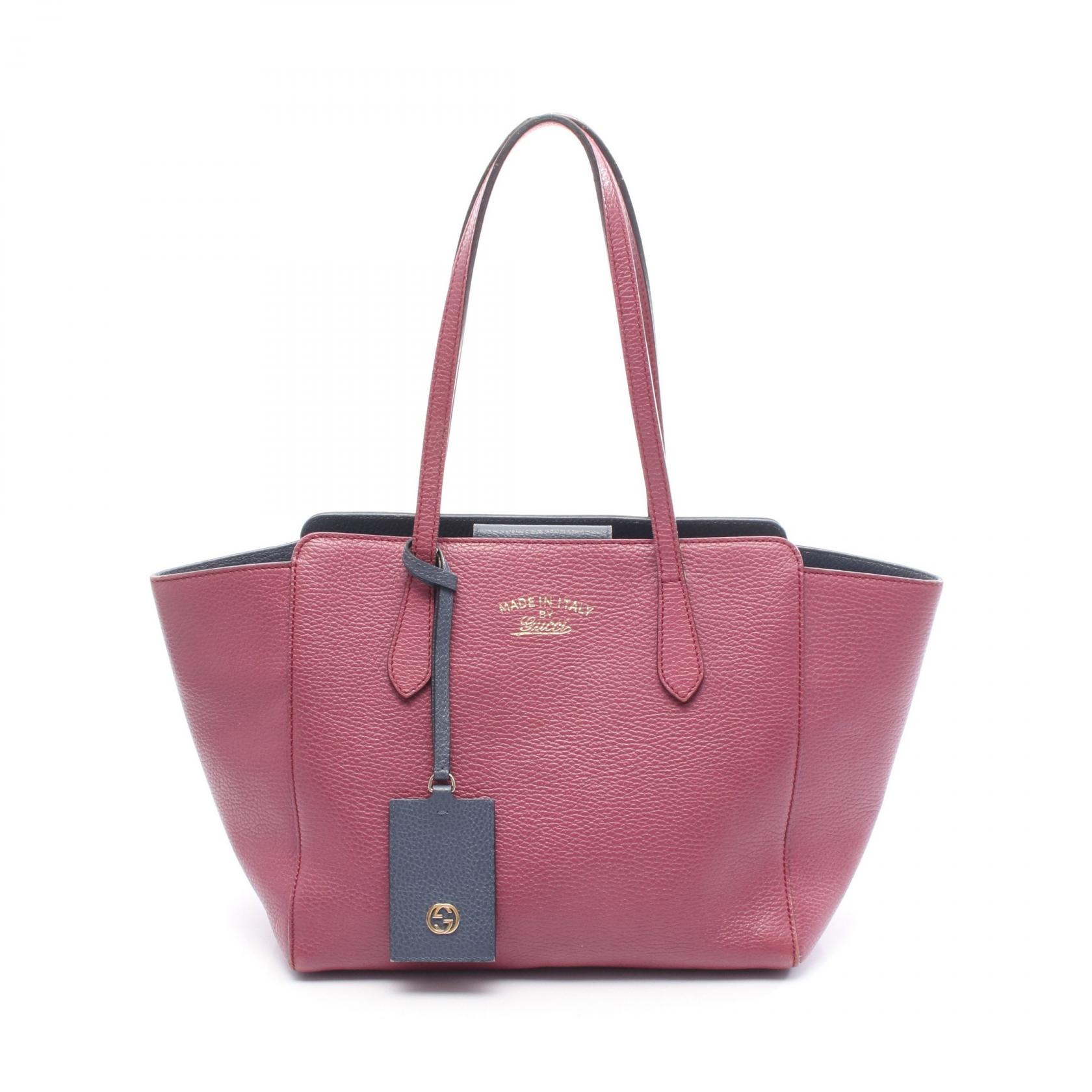 【5%OFFクーポン×ポイント5倍】グッチ GUCCI スウィング トートバッグ バッグ レザー レディース ピンク系 / ブルー系 354408 【中古】