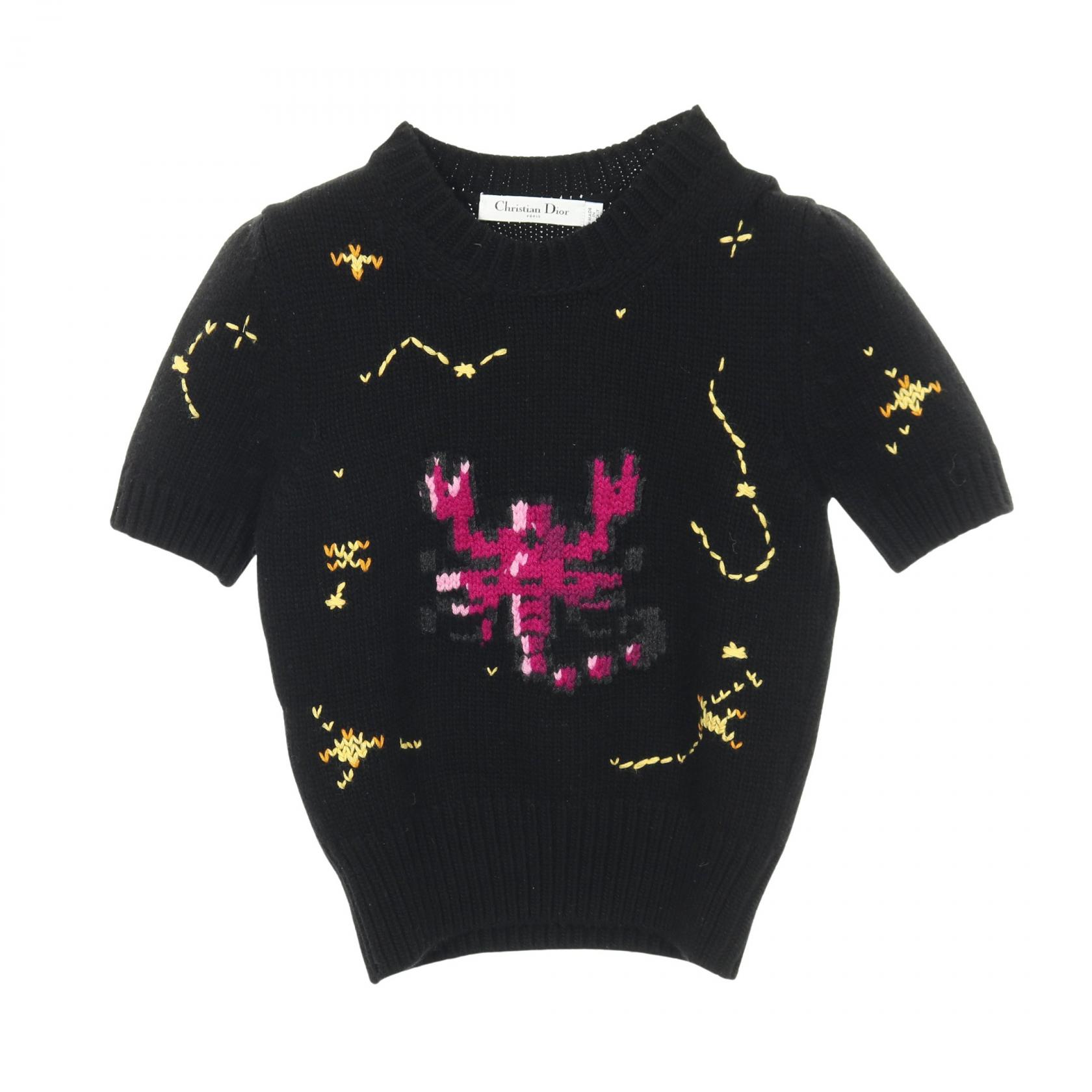 【5%OFFクーポン×ポイント5倍】ディオール Dior ニット 衣料品 トップス ウール カシミヤ レディース ブラック系 / マルチカラー 244S73SN320 【中古】