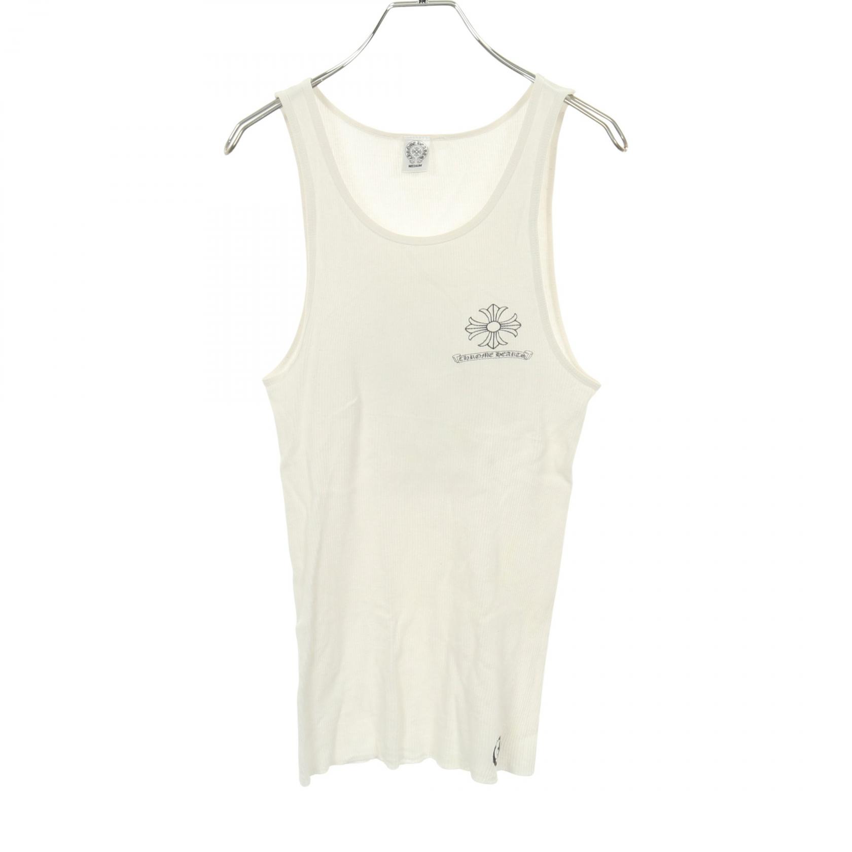 【5%OFFクーポン×ポイント5倍】クロムハーツ CHROME HEARTS タンクトップ 衣料品 トップス コットン レディース ホワイト系 【中古】