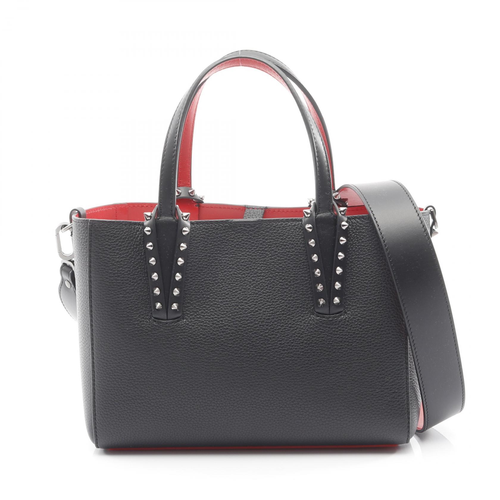 【4時間限定！ポイント10倍 】4/13 20時～23:59／クリスチャンルブタン Christian Louboutin CABATA MINI カバタ ミニ ハンドバッグ バッグ レザー レディース ブラック系 3255086B078 【新品】